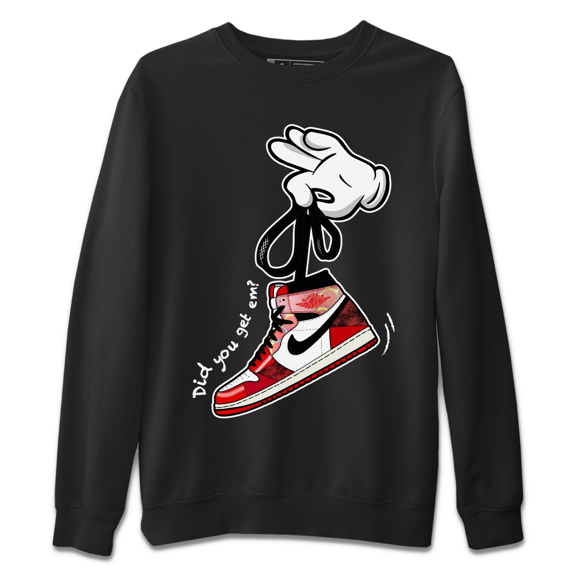 Air Jordan 1 Spider Man Sneaker Match Tees Cartoon Hands Sneaker Release Tees Air Jordan 1 High OG x Spider Man Shirts Unisex Shirts Black 2