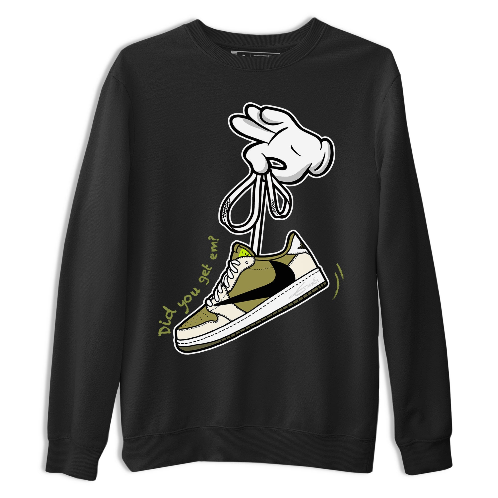 Air Jordan 1 X Travis Scott Golf Olive shirt to match jordans Cartoon Hands Streetwear Sneaker Shirt Air Jordan 1 Travis Scott Golf Drip Gear Zone Sneaker Matching Clothing Unisex Black 2 T-Shirt