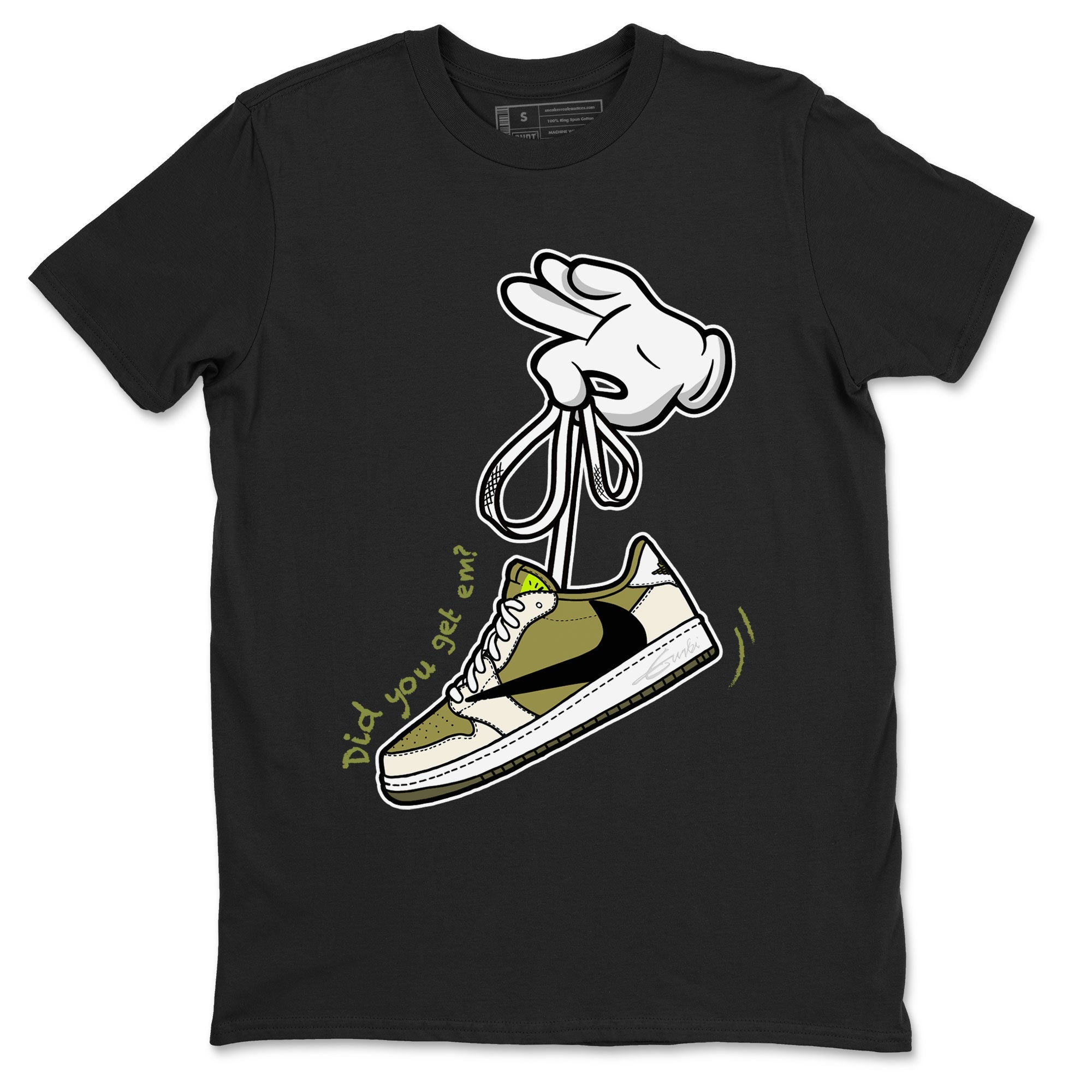 Air Jordan 1 X Travis Scott Golf Olive shirt to match jordans Cartoon Hands Streetwear Sneaker Shirt Air Jordan 1 Travis Scott Golf Drip Gear Zone Sneaker Matching Clothing Unisex Black 2 T-Shirt