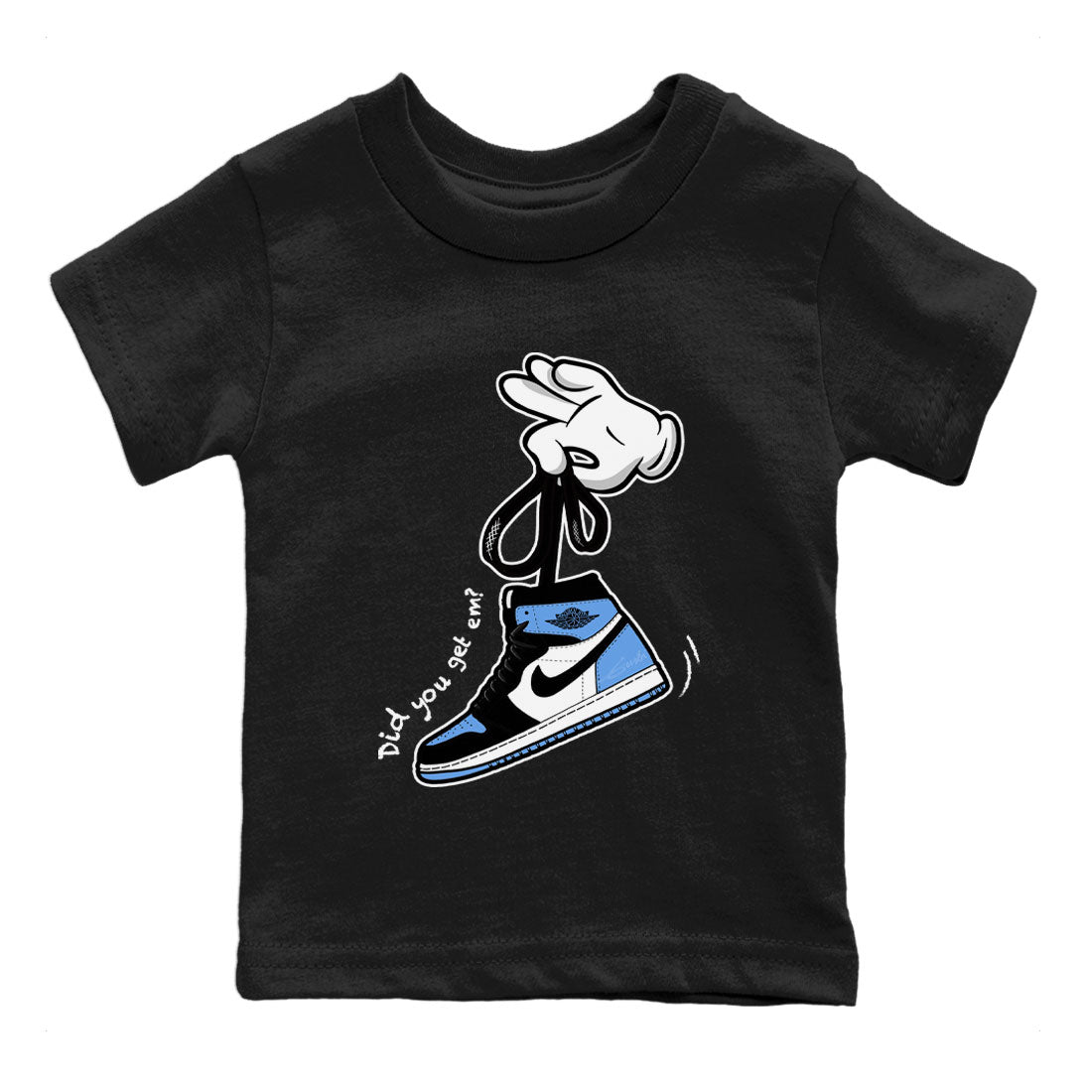 Air Jordan 1 Retro High OG UNC Toe shirt to match jordans Cartoon Hands Streetwear Sneaker Shirt UNC Toe 1s Drip Gear Zone Sneaker Matching Clothing Baby Toddler Black 2 T-Shirt
