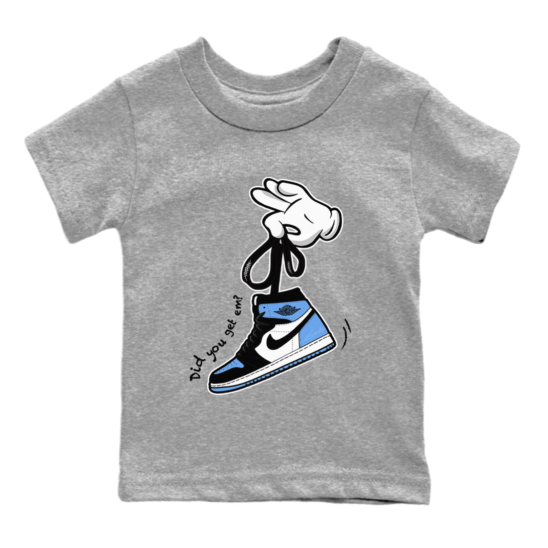 Air Jordan 1 Retro High OG UNC Toe shirt to match jordans Cartoon Hands Streetwear Sneaker Shirt UNC Toe 1s Drip Gear Zone Sneaker Matching Clothing Baby Toddler Heather Grey 2 T-Shirt