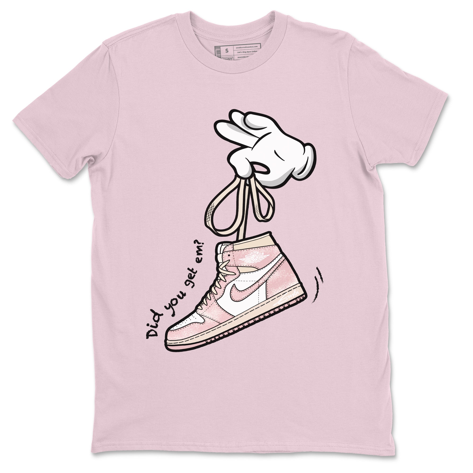 Air Jordan 1 Washed Pink Sneaker Match Tees Cartoon Hands Streetwear Sneaker Shirt Air Jordan 1 High OG WMNS Washed Pink Sneaker Release Tees Unisex Shirts Pink 2