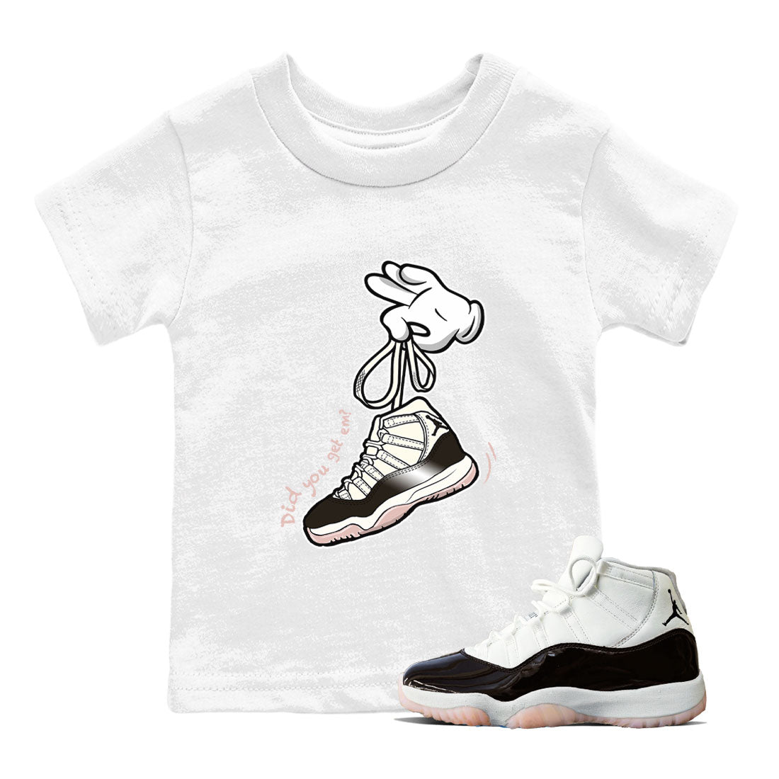 Air Jordan 11 Neapolitan sneaker shirt to match jordans Cartoon Hands sneaker tees Air Jordan 11 Neapolitan Drip Gear Zone Baby Toddler White 1 T-Shirt