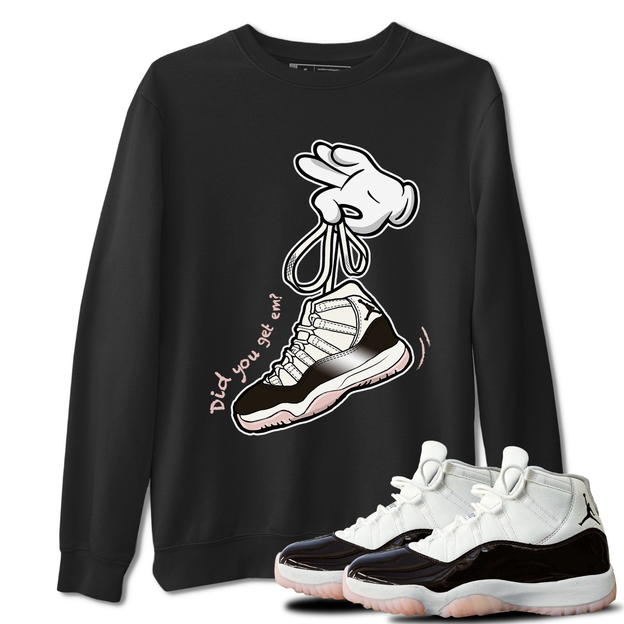 Air Jordan 11 Neapolitan sneaker shirt to match jordans Cartoon Hands sneaker tees Jordan 11 WMNS Neapolitan Drip Gear Zone Crew Neck Unisex Cotton Sneaker T-Shirt Black 1 T-Shirt