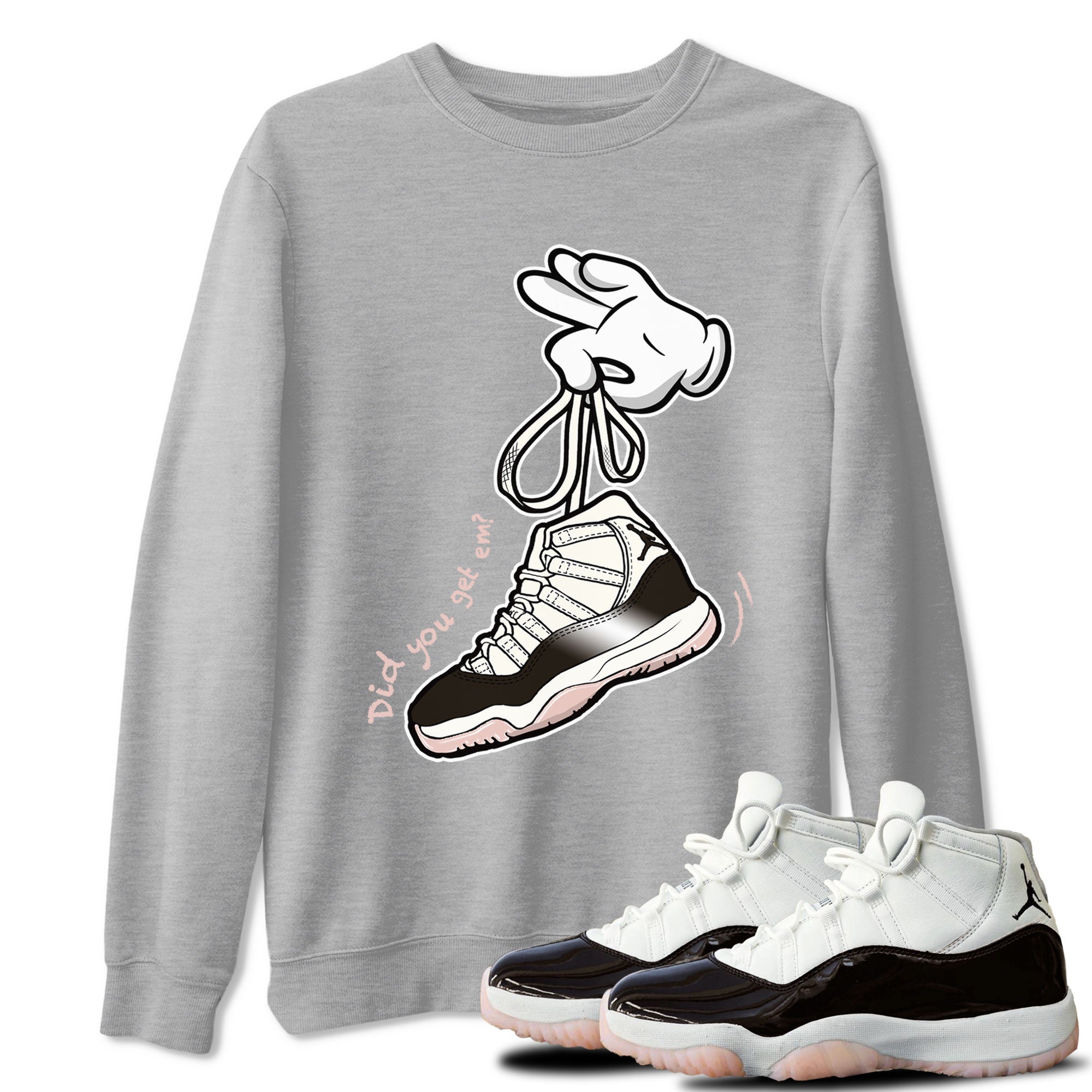 Air Jordan 11 Neapolitan sneaker shirt to match jordans Cartoon Hands sneaker tees Jordan 11 WMNS Neapolitan Drip Gear Zone Crew Neck Unisex Cotton Sneaker T-Shirt Heather Grey 1 T-Shirt
