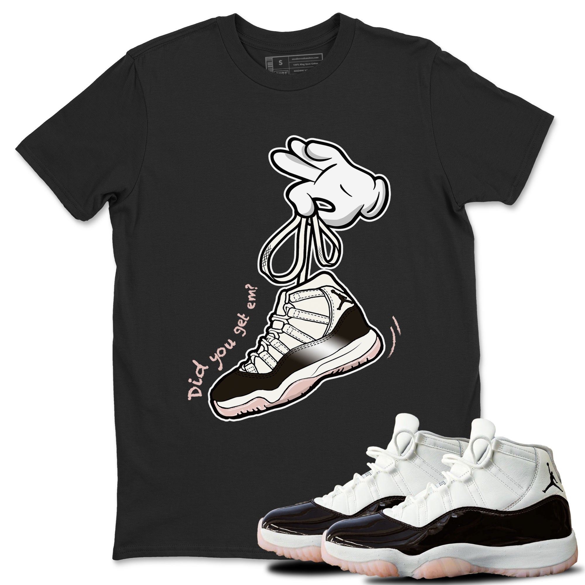 Air Jordan 11 Neapolitan sneaker shirt to match jordans Cartoon Hands sneaker tees Jordan 11 WMNS Neapolitan Drip Gear Zone Crew Neck Unisex Cotton Sneaker T-Shirt Black 1 T-Shirt