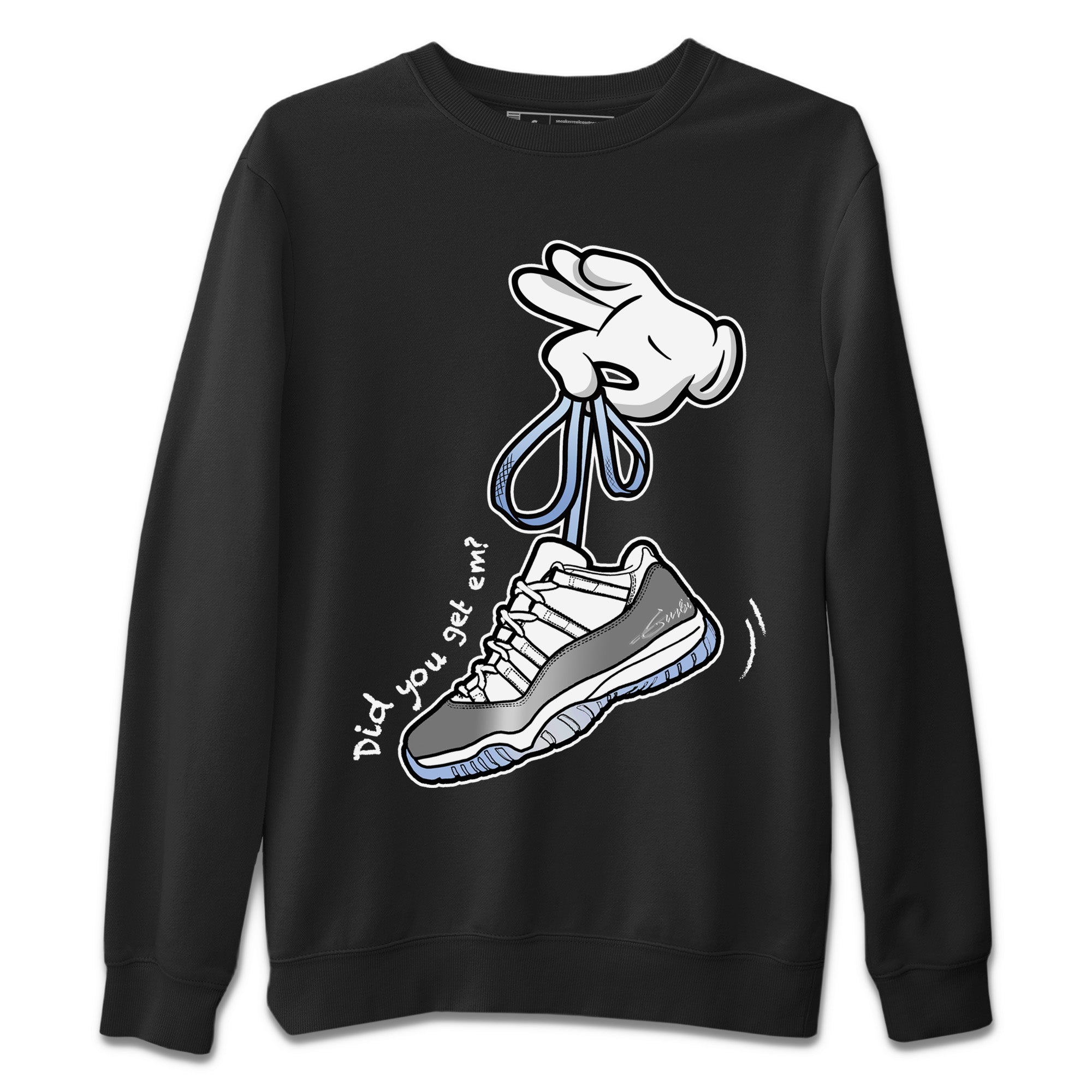 Air Jordan 11 White Cement Sneaker Match Tees Cartoon Hands Streetwear Sneaker Shirt Air Jordan 11 Cement Grey Sneaker Release Tees Unisex Shirts Black 2