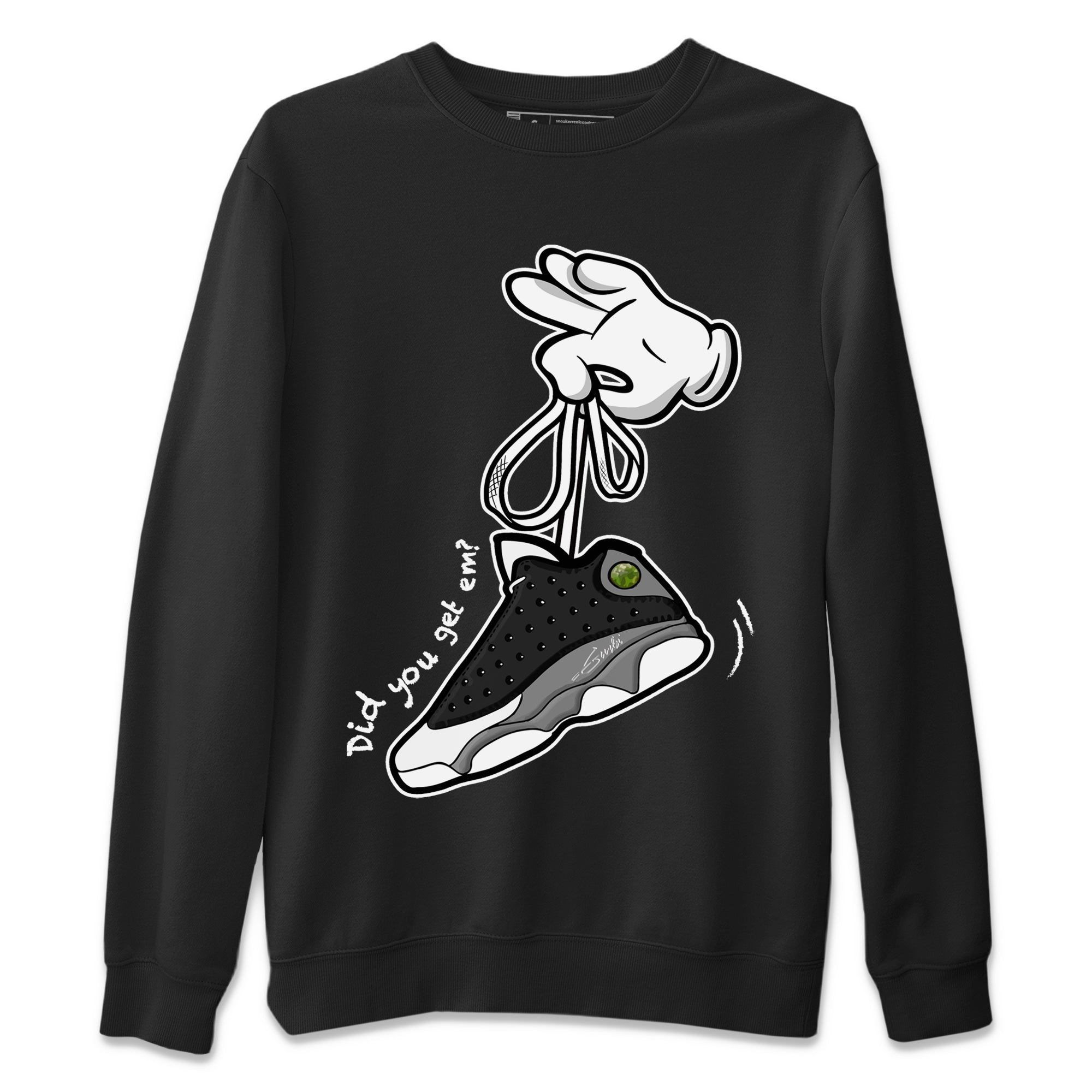 Air Jordan 13 Black Flint Sneaker Match Tees Cartoon Hands Streetwear Sneaker Shirt Air Jordan 13 Retro Black Flint Tee Unisex Shirts Black 2