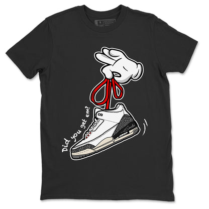 Air Jordan 3 White Cement Shirt To Match Jordans Cartoon Hands Sneaker Tees Air Jordan 3 Retro White Cement Drip Gear Zone Sneaker Matching Clothing Unisex Shirts Black 2