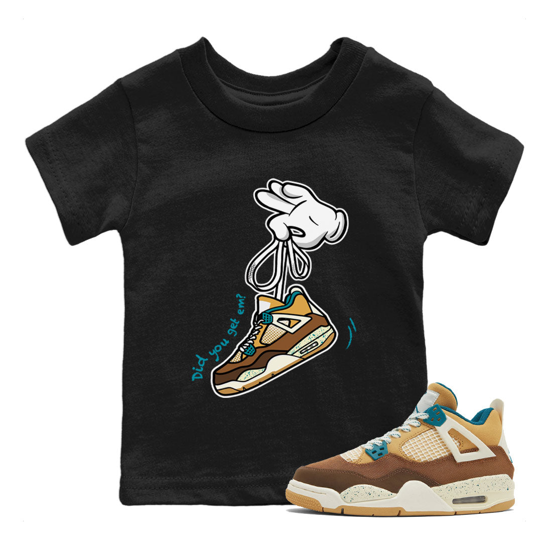 Air Jordan 4 GS Cacao Wow shirt to match jordans Cartoon Hands Streetwear Sneaker Shirt Air Jordan 4 Cacao Wow Drip Gear Zone Sneaker Matching Clothing Baby Toddler Black 1 T-Shirt