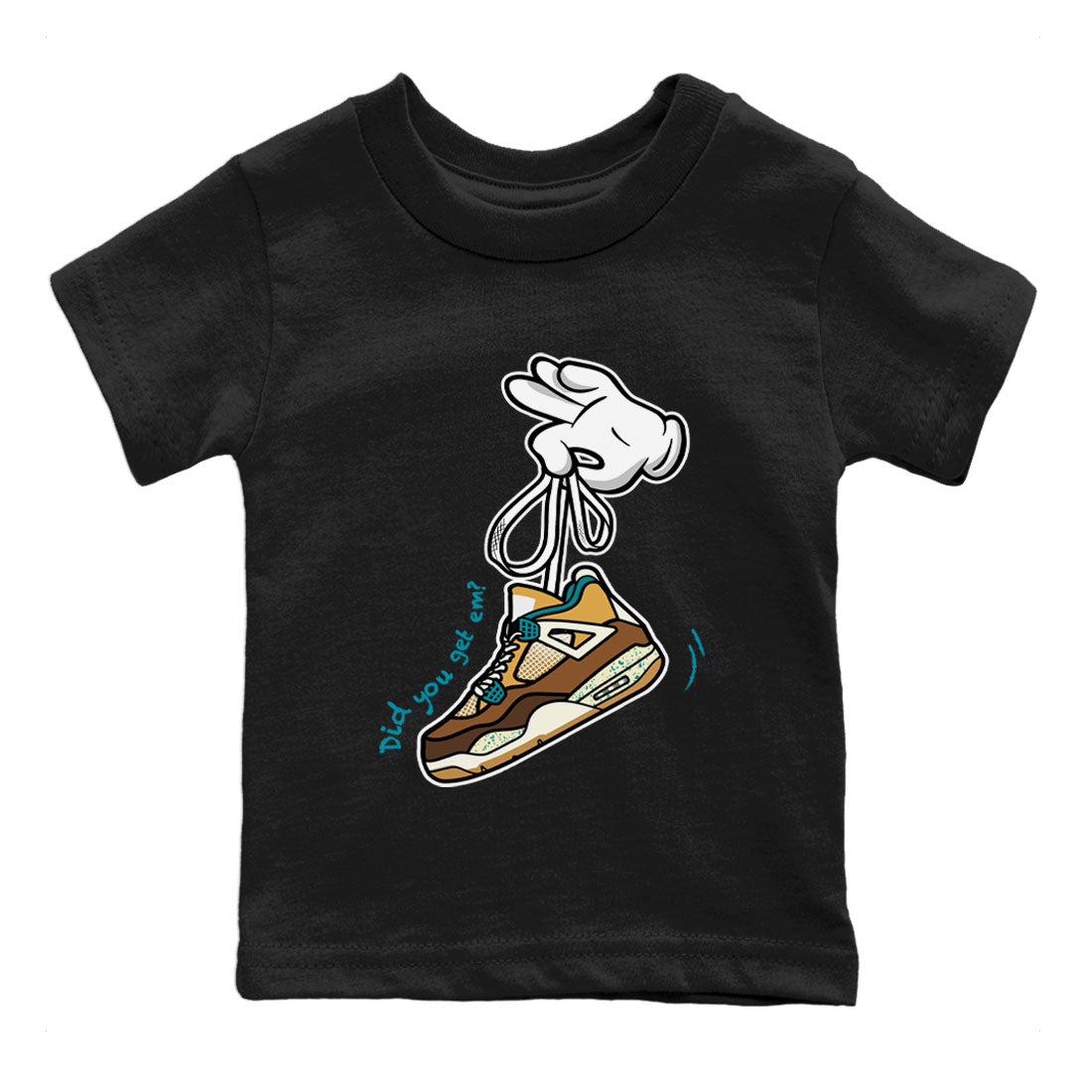 Air Jordan 4 GS Cacao Wow shirt to match jordans Cartoon Hands Streetwear Sneaker Shirt Air Jordan 4 Cacao Wow Drip Gear Zone Sneaker Matching Clothing Baby Toddler Black 2 T-Shirt