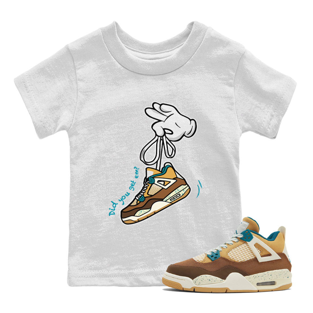 Air Jordan 4 GS Cacao Wow shirt to match jordans Cartoon Hands Streetwear Sneaker Shirt Air Jordan 4 Cacao Wow Drip Gear Zone Sneaker Matching Clothing Baby Toddler White 1 T-Shirt
