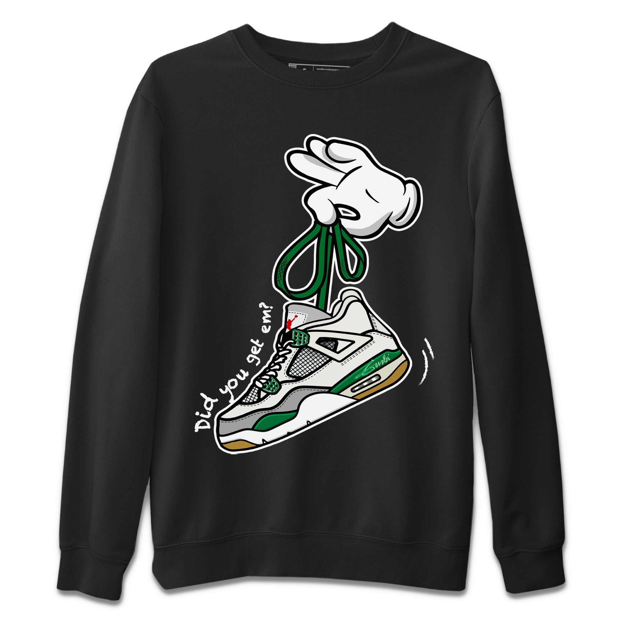 Air Jordan 4 Pine Green Sneaker Match Tees Cartoon Hands Streetwear Sneaker Shirt Nike SB Air Jordan 4 Pine Green Sneaker Release Tees Unisex Shirts Black 2