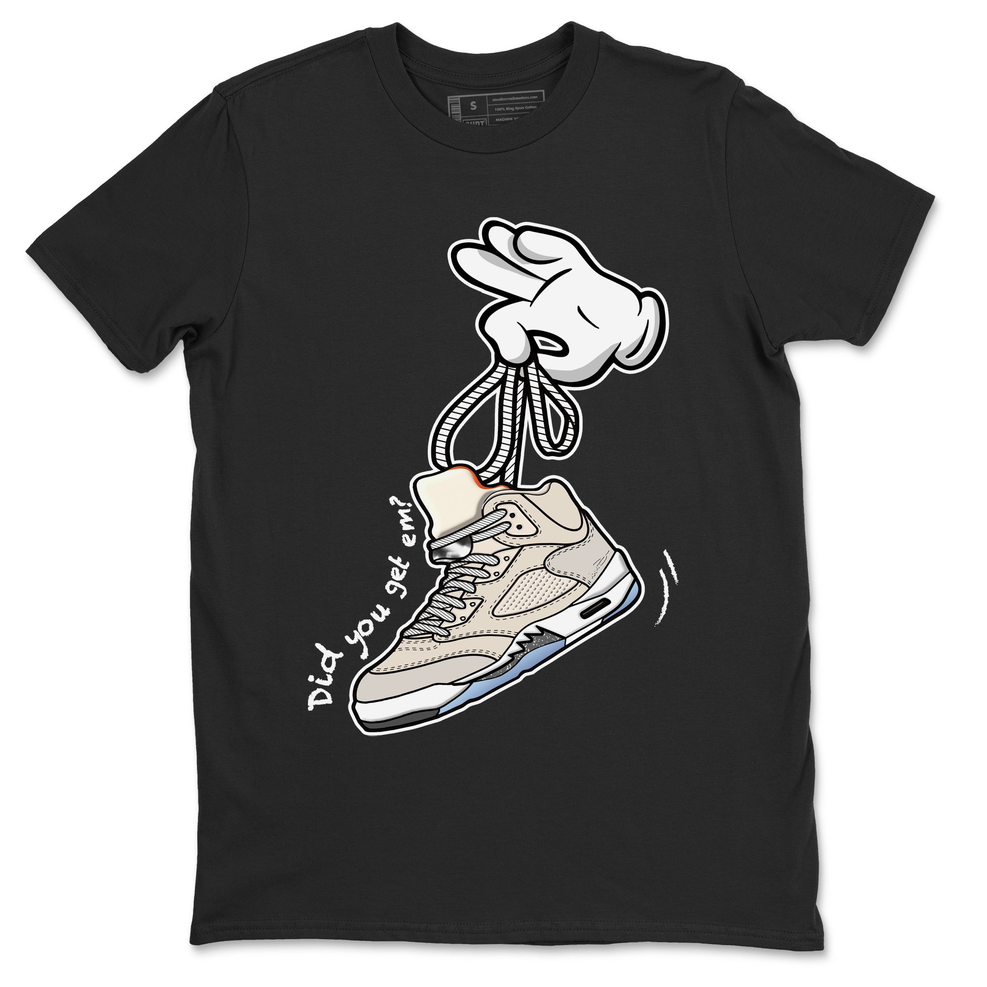 Air Jordan 5 Craft Sneaker Match Tees Cartoon Hands Streetwear Sneaker Shirt Air Jordan 5 Retro Craft Tees Unisex Shirts Black 2