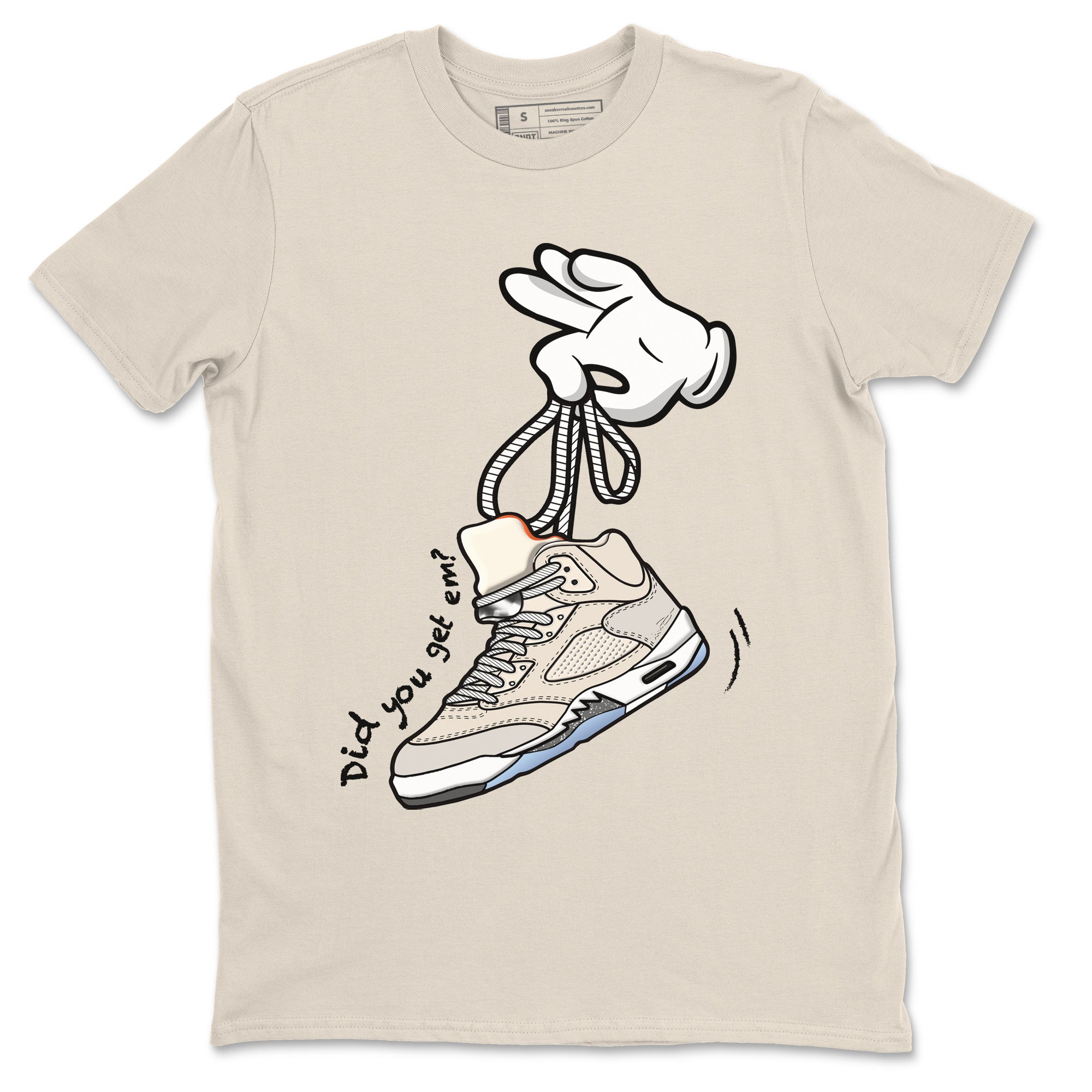 Air Jordan 5 Craft Sneaker Match Tees Cartoon Hands Streetwear Sneaker Shirt Air Jordan 5 Retro Craft Tees Unisex Shirts Natural 2
