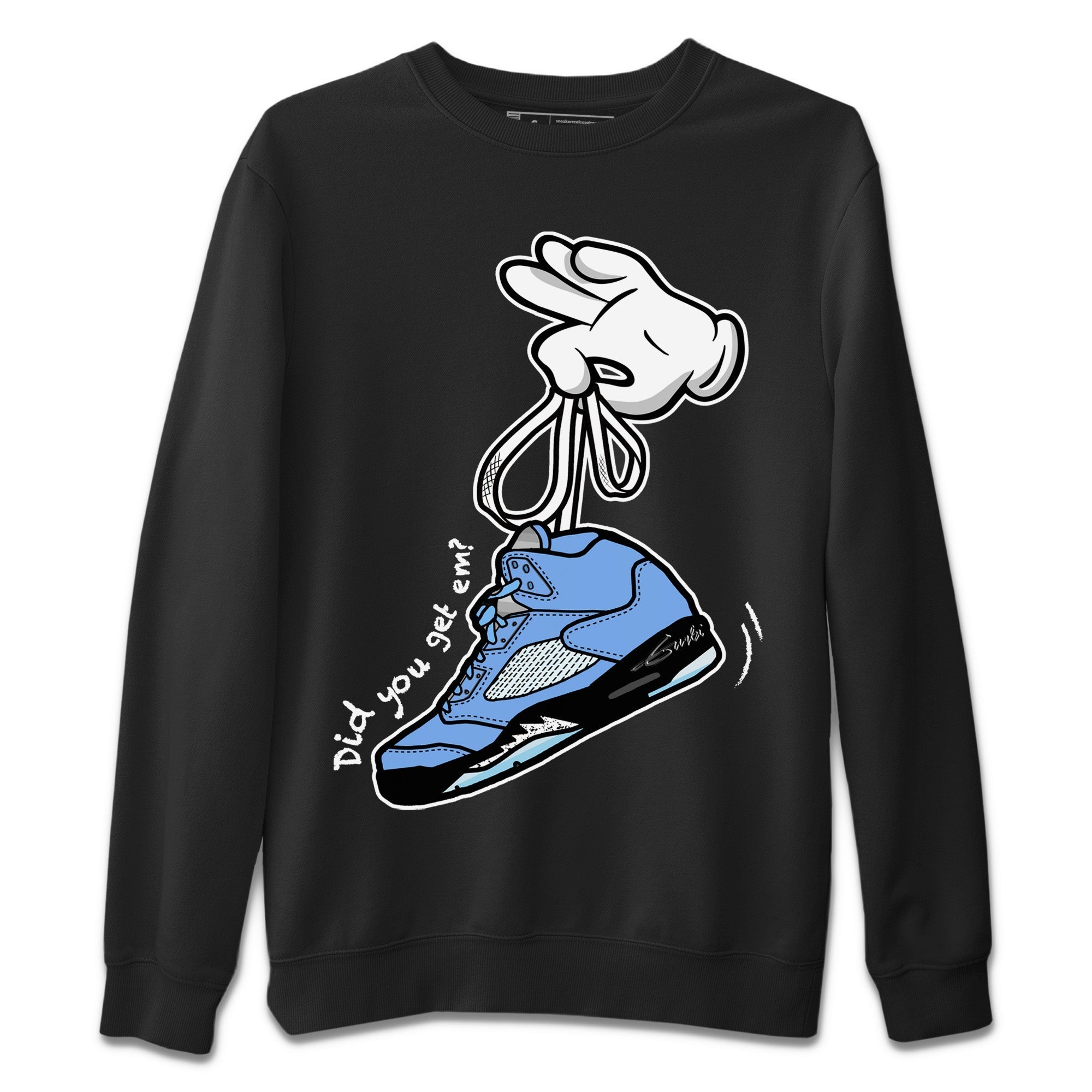 Air Jordan 5 UNC Shirt To Match Jordans Cartoon Hands Sneaker Tees Air Jordan 5 Retro UNC Drip Gear Zone Sneaker Matching Clothing Unisex Shirts Black 2