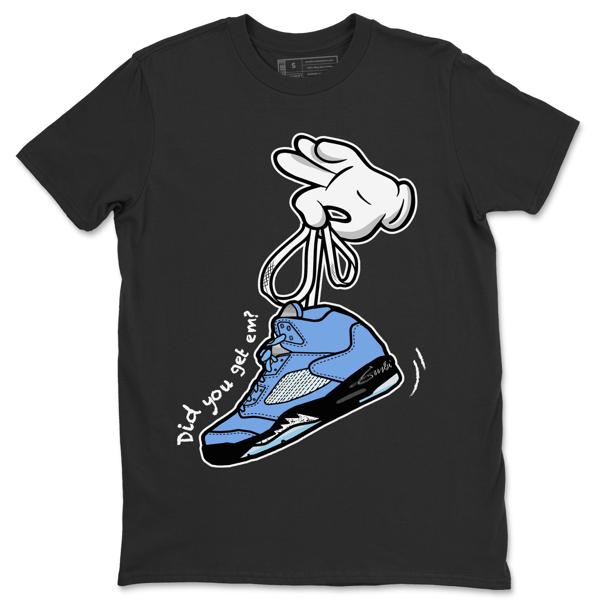 Air Jordan 5 UNC Shirt To Match Jordans Cartoon Hands Sneaker Tees Air Jordan 5 Retro UNC Drip Gear Zone Sneaker Matching Clothing Unisex Shirts Black 2
