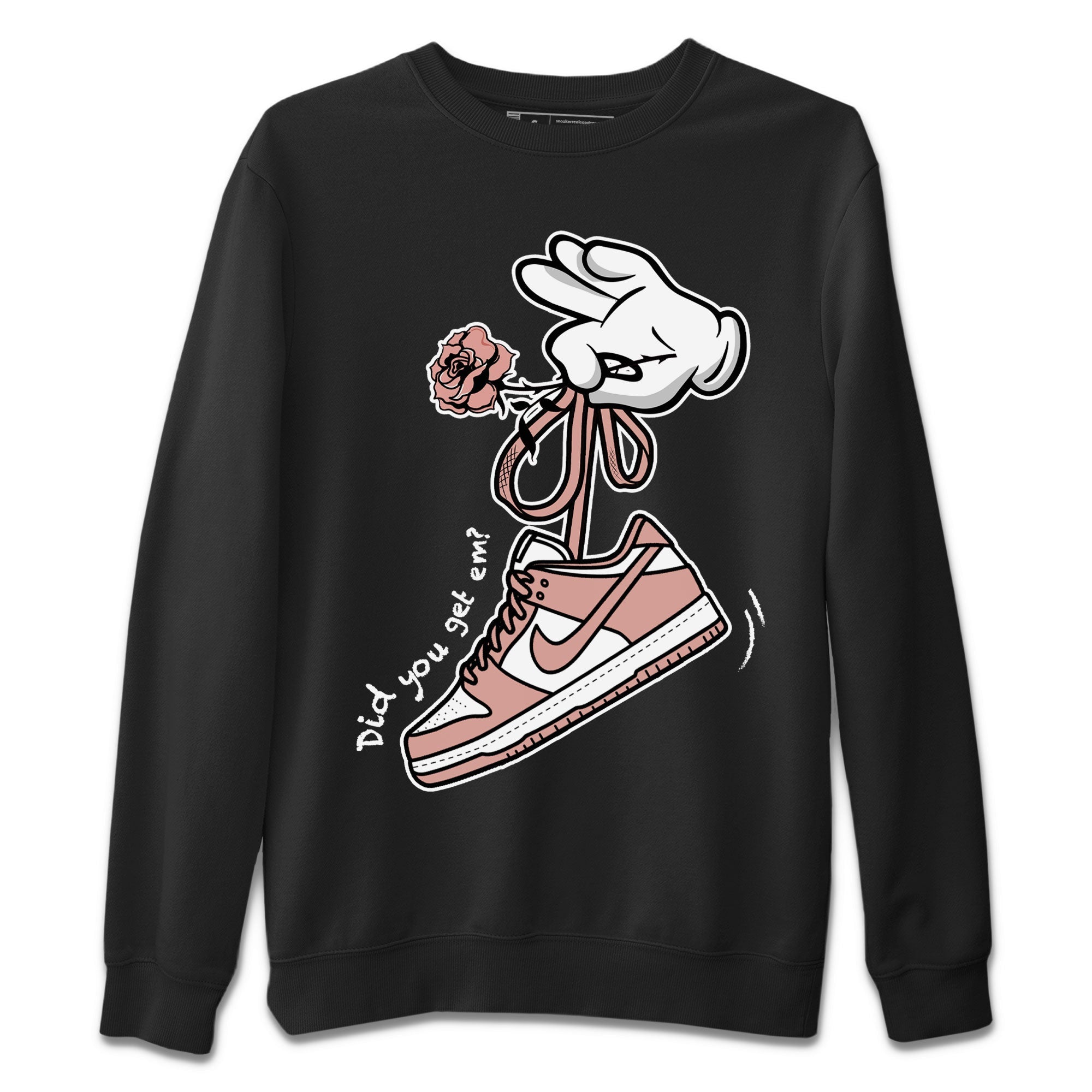 Dunk Low WMNS Rose Whisper shirt to match jordans Cartoon Hands Streetwear Sneaker Shirt Dunk Rose Whisper Drip Gear Zone Sneaker Matching Clothing Casual Unisex shirts Black 2 T-Shirt