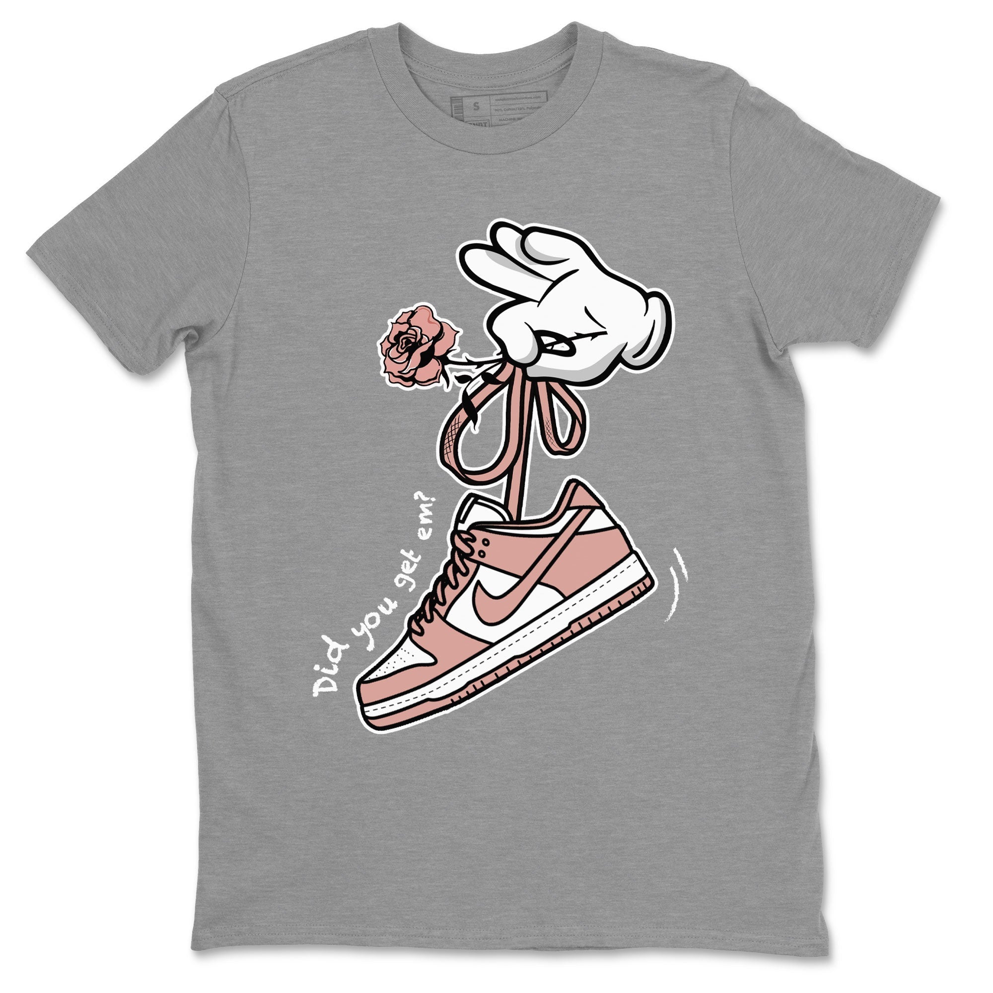 Dunk Low WMNS Rose Whisper shirt to match jordans Cartoon Hands Streetwear Sneaker Shirt Dunk Rose Whisper Drip Gear Zone Sneaker Matching Clothing Casual Unisex shirts Heather Grey 2 T-Shirt