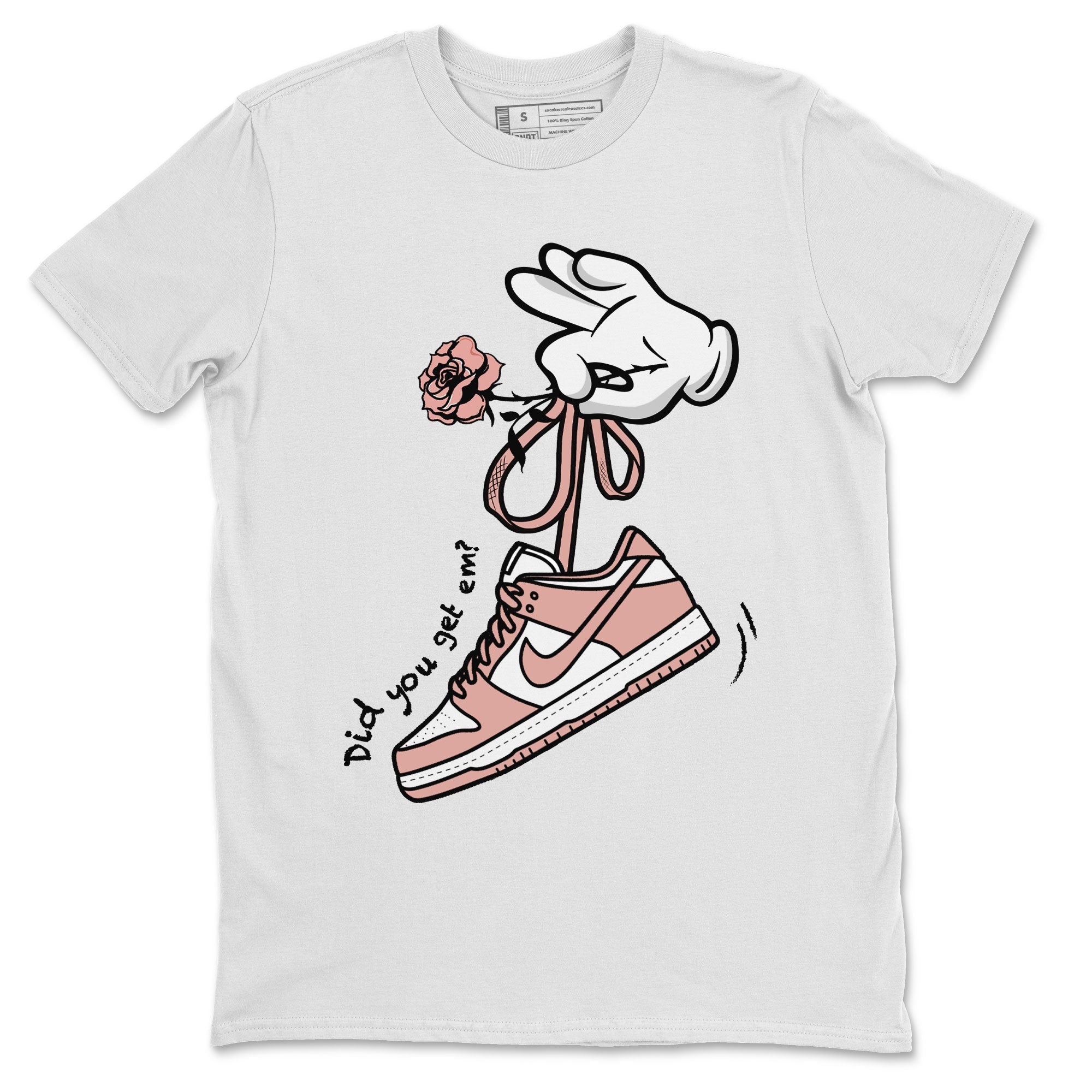 Dunk Low WMNS Rose Whisper shirt to match jordans Cartoon Hands Streetwear Sneaker Shirt Dunk Rose Whisper Drip Gear Zone Sneaker Matching Clothing Casual Unisex shirts White 2 T-Shirt