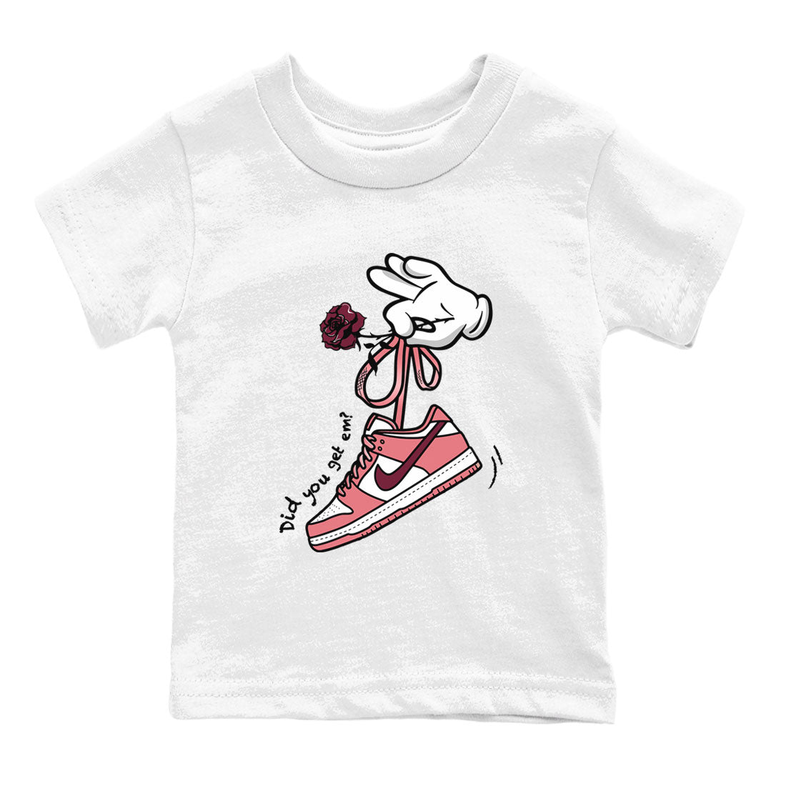Dunks Valentines Day shirt to match jordans Cartoon Hands sneaker tees Dunks Valentine's Day Drip Gear Zone baby toddler White 2 cotton Shirt