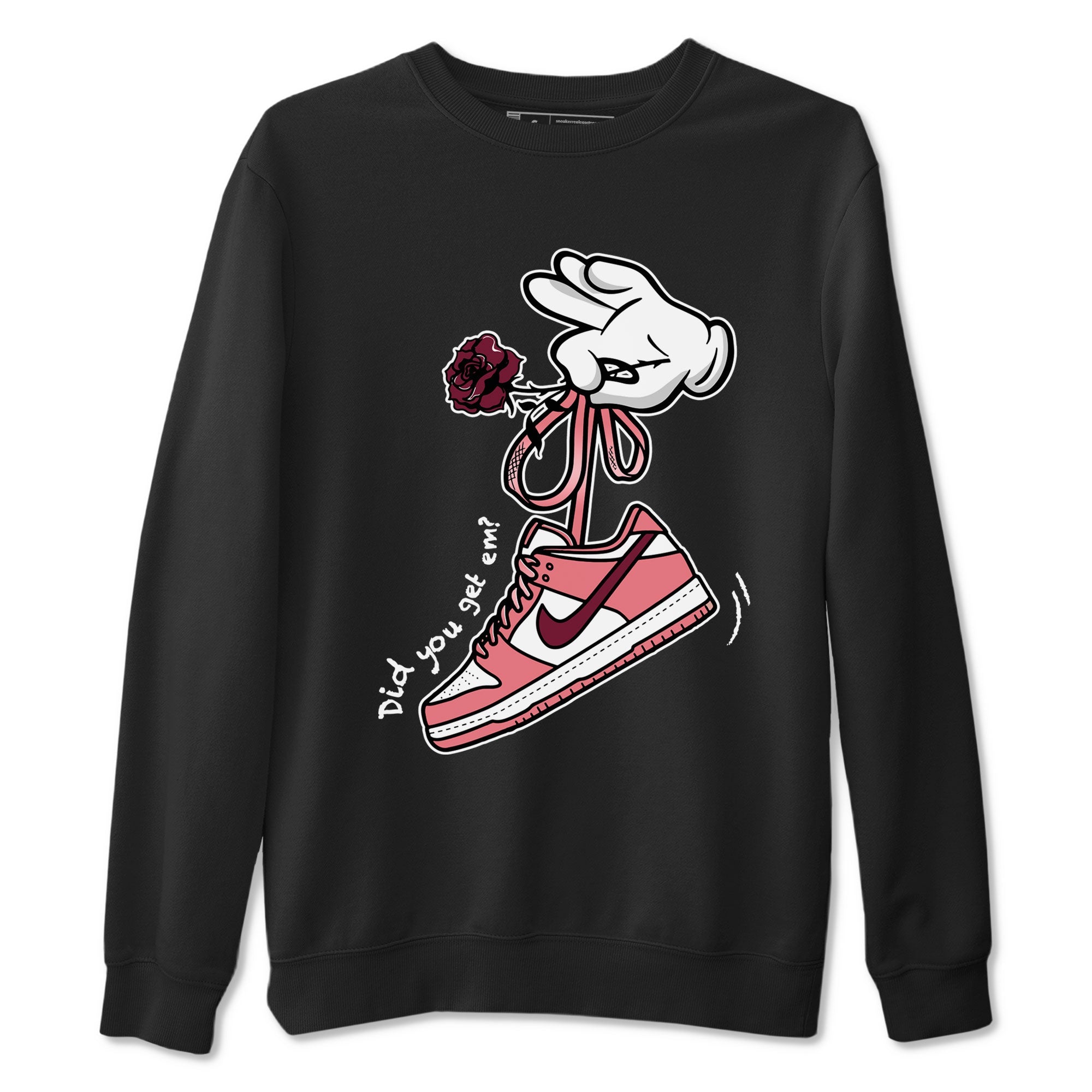 Dunks Valentines Day shirt to match jordans Cartoon Hands sneaker tees Dunks Valentine's Day Drip Gear Zone unisex cotton Black 2 crew neck shirt