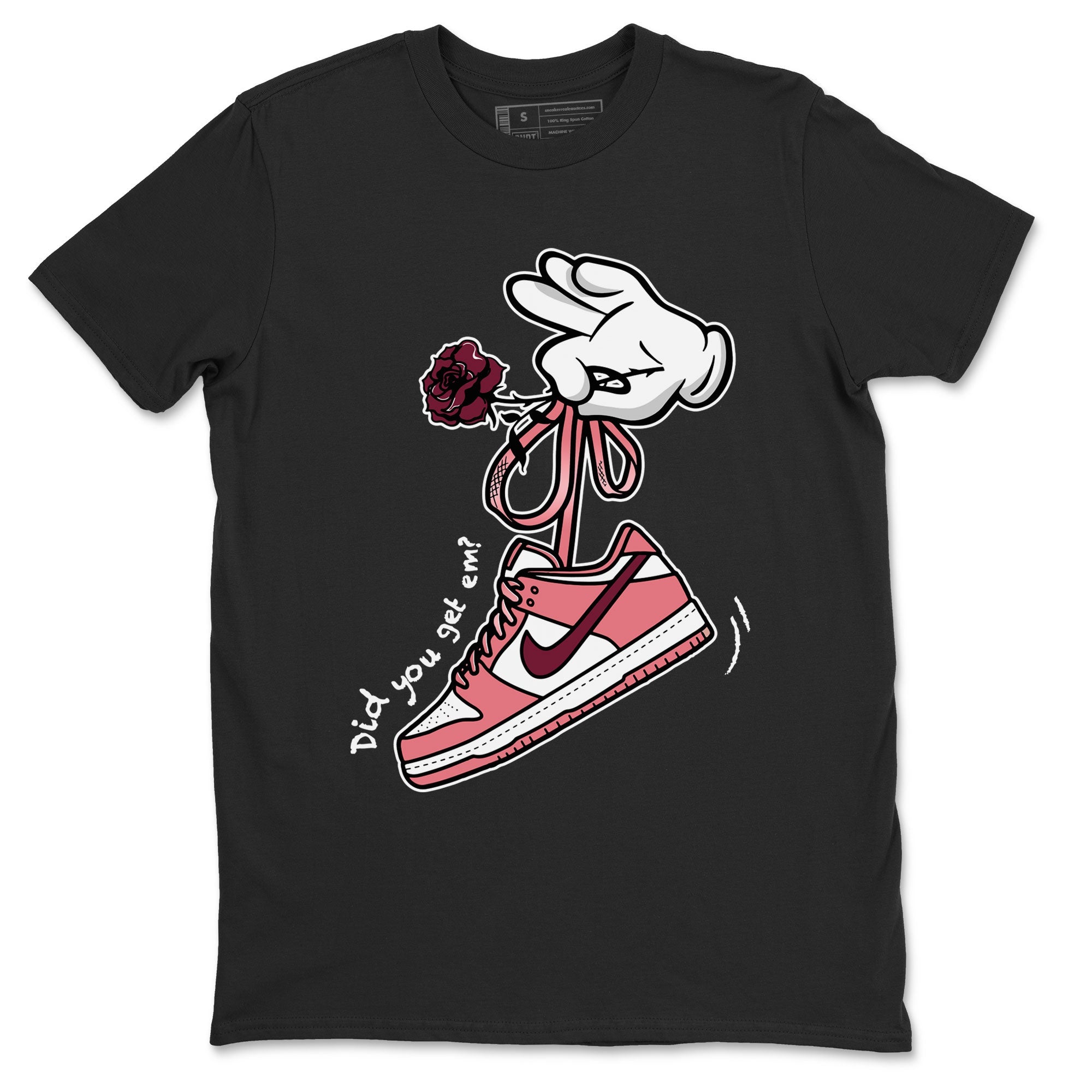 Dunks Valentines Day shirt to match jordans Cartoon Hands sneaker tees Dunks Valentine's Day Drip Gear Zone unisex cotton Black 2 crew neck shirt