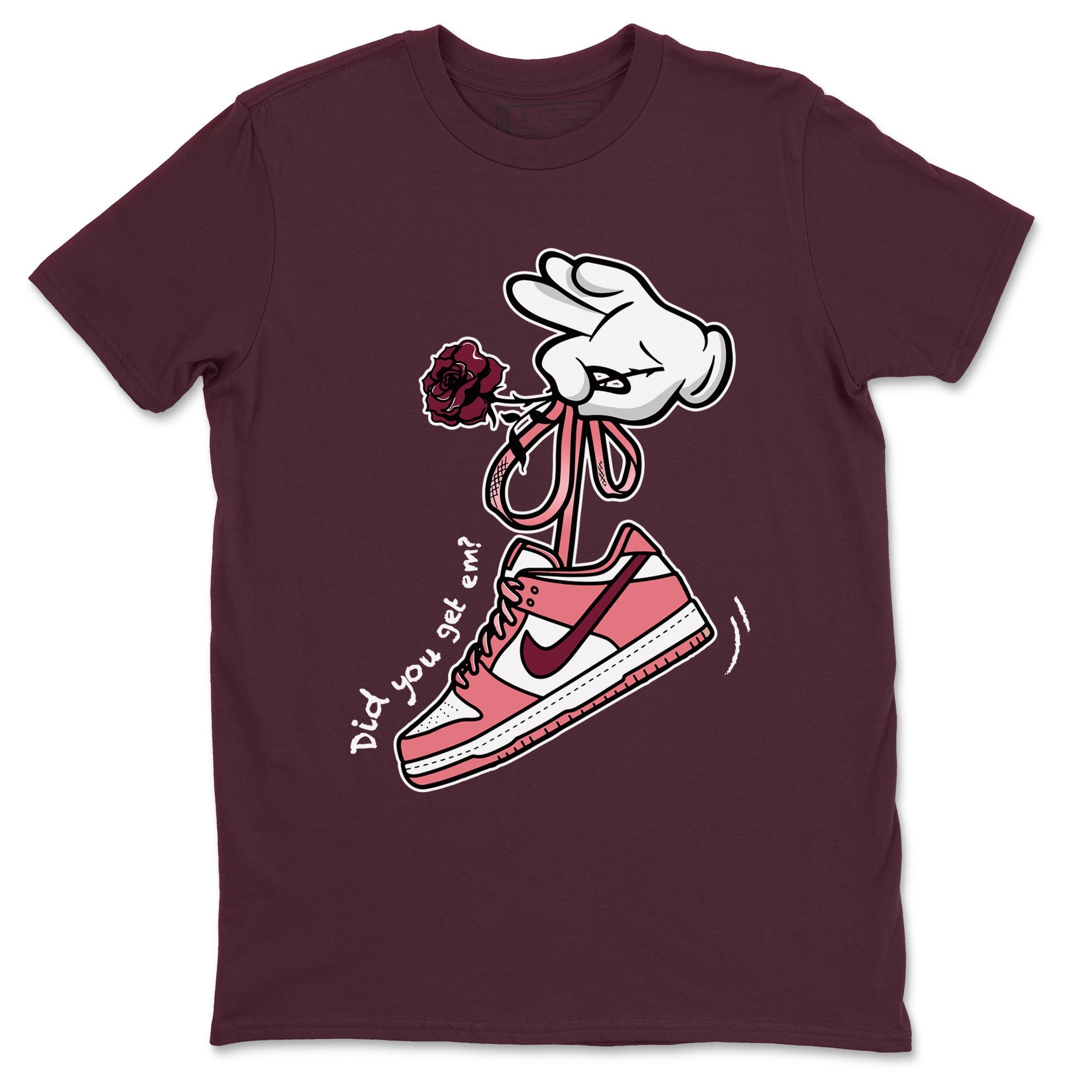 Dunks Valentines Day shirt to match jordans Cartoon Hands sneaker tees Dunks Valentine's Day Drip Gear Zone unisex cotton Maroon 2 crew neck shirt