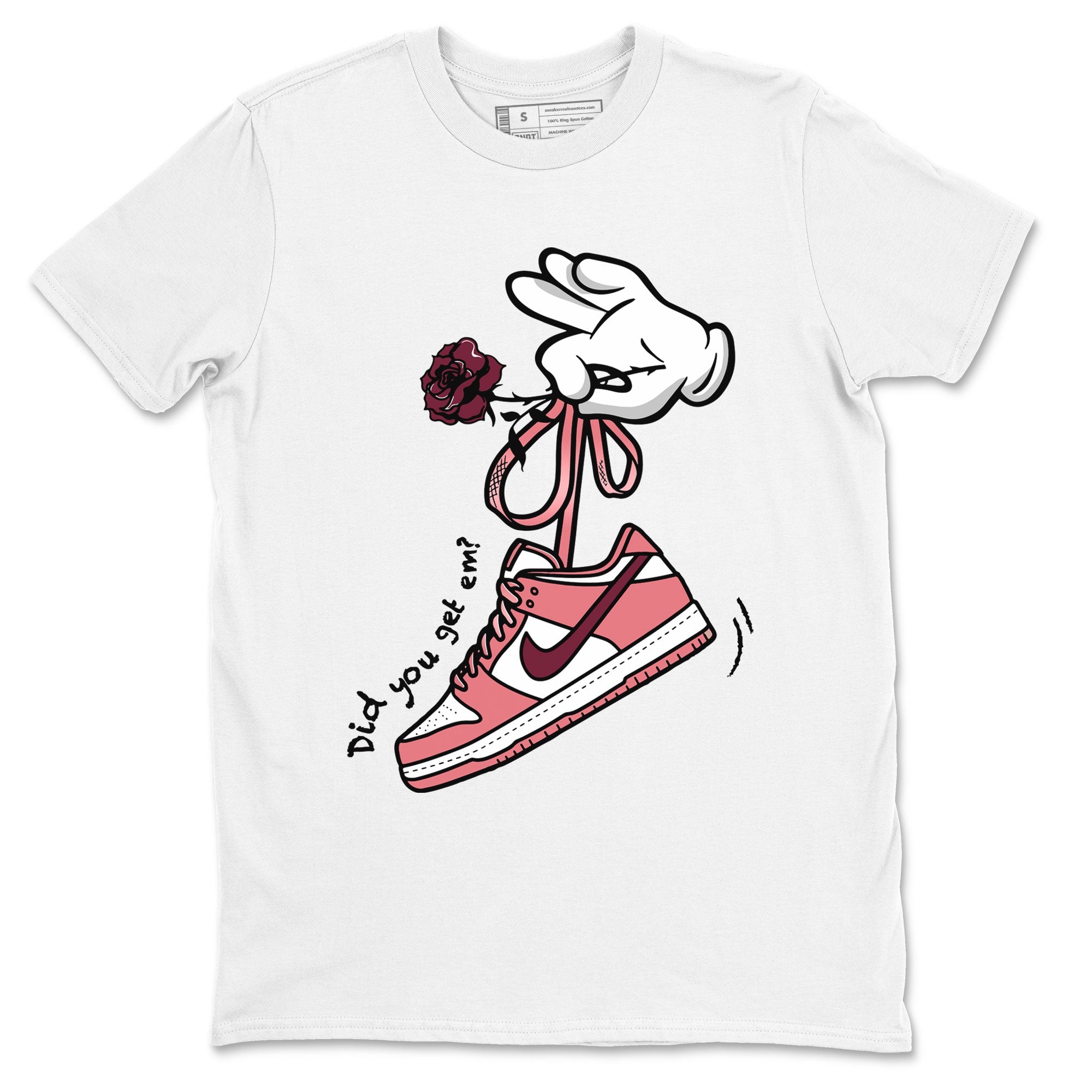Dunks Valentines Day shirt to match jordans Cartoon Hands sneaker tees Dunks Valentine's Day Drip Gear Zone unisex cotton White 2 crew neck shirt