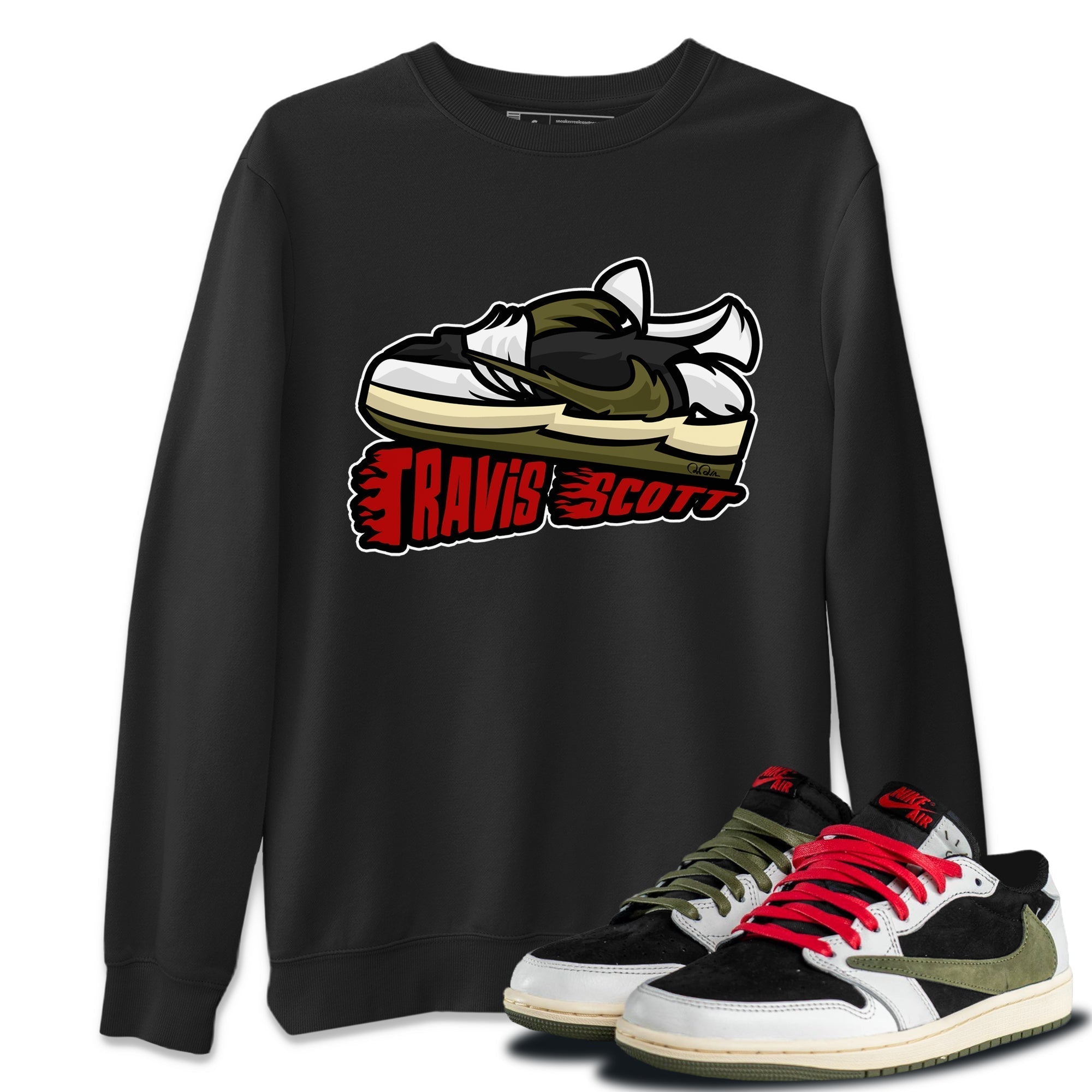 Jordan 1 Travis Scott Olive Sneaker Tees Drip Gear Zone Cartoon Shoes Sneaker Tees Jordan 1 Travis Scott Olive Shirt Unisex Shirts