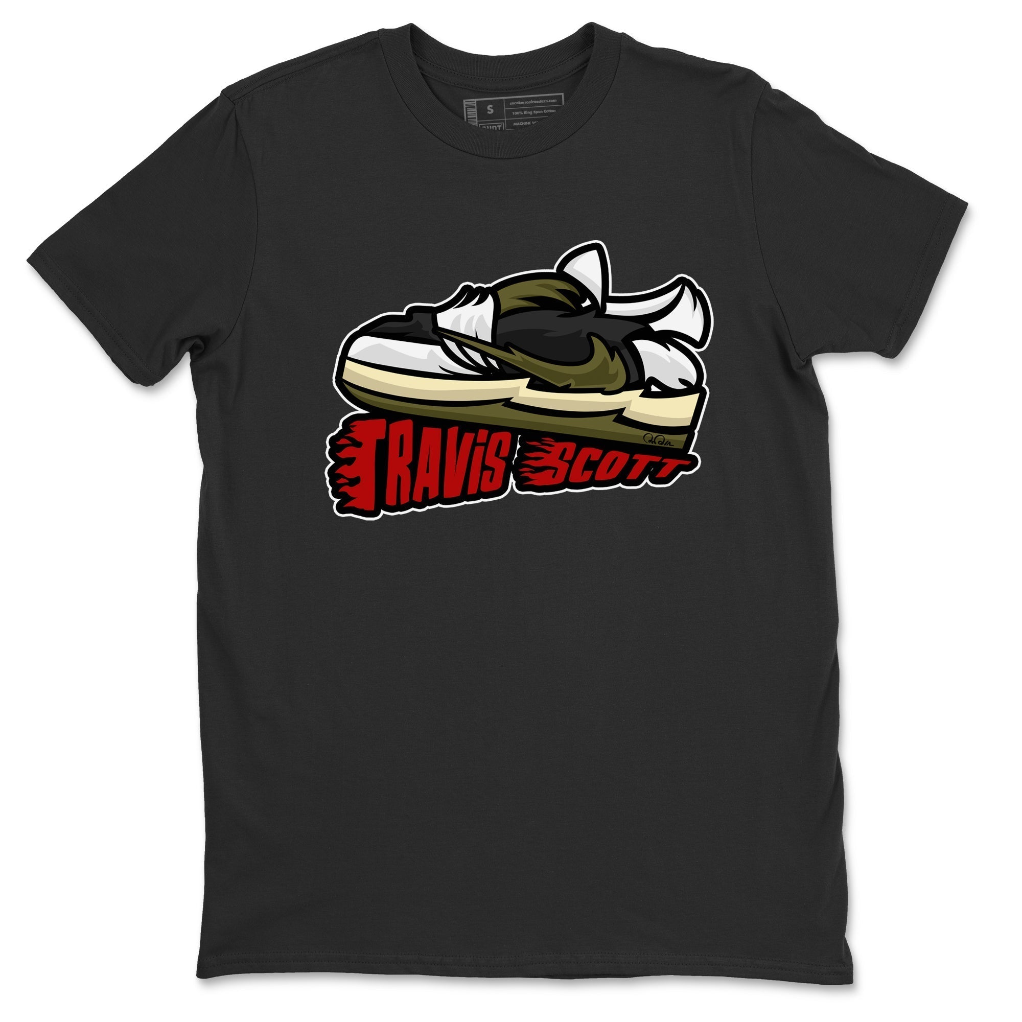 Jordan 1 Travis Scott Olive Sneaker Tees Drip Gear Zone Cartoon Shoes Sneaker Tees Jordan 1 Travis Scott Olive Shirt Unisex Shirts