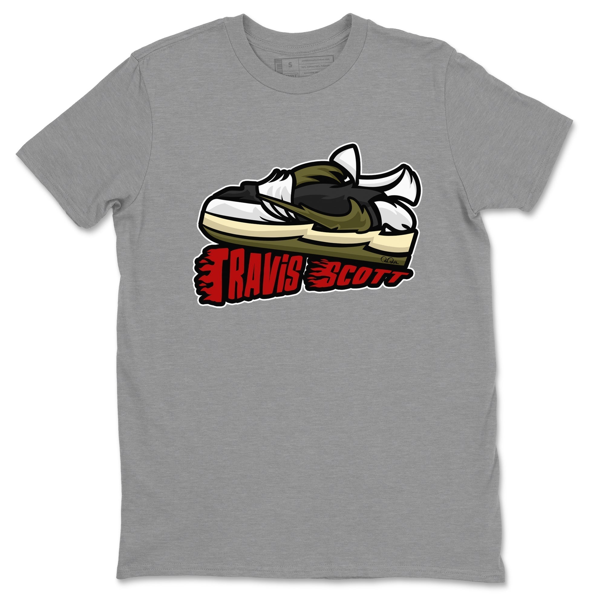 Jordan 1 Travis Scott Olive Sneaker Tees Drip Gear Zone Cartoon Shoes Sneaker Tees Jordan 1 Travis Scott Olive Shirt Unisex Shirts