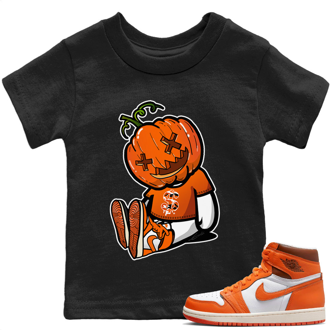 Jordan 1 Starfish Sneaker Matching T-Shirt Carved Pumpkin Dolls Sneaker Tees Jordan 1 Starfish Sneaker Release Tees Kids Shirts