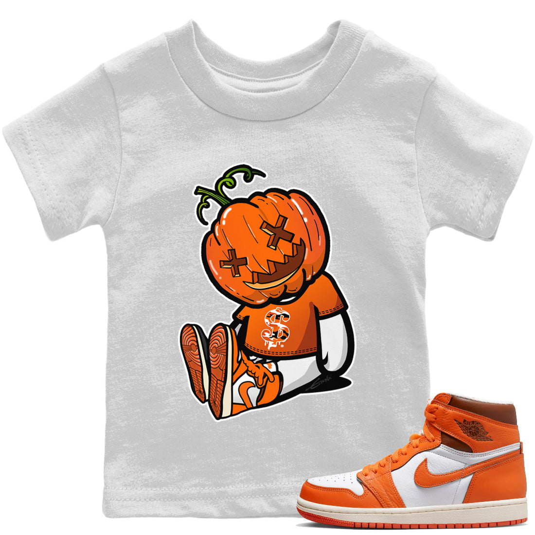 Jordan 1 Starfish Sneaker Matching T-Shirt Carved Pumpkin Dolls Sneaker Tees Jordan 1 Starfish Sneaker Release Tees Kids Shirts