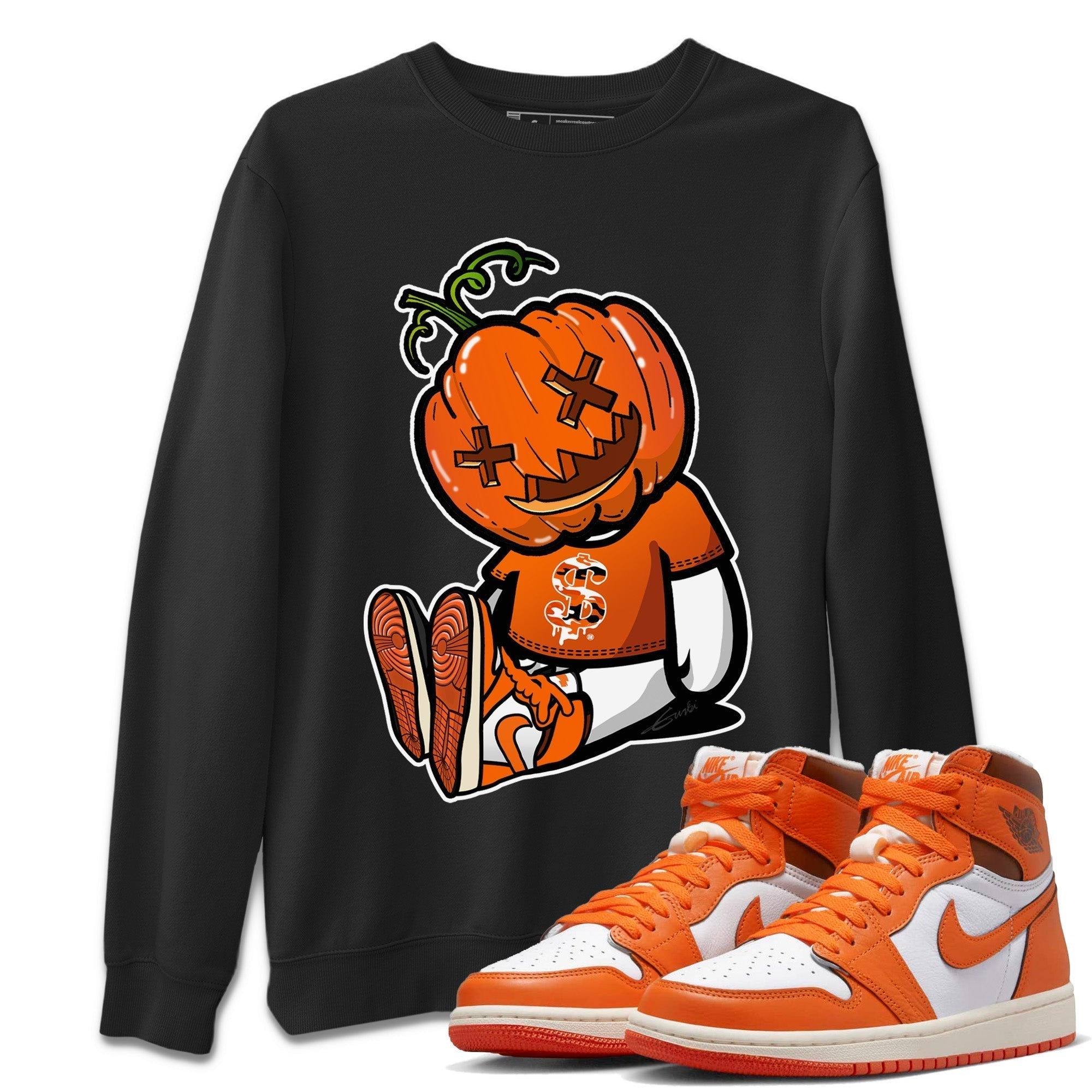 Jordan 1 Starfish Sneaker Matching T-Shirt Carved Pumpkin Dolls Sneaker Tees Jordan 1 Starfish Sneaker Release Tees Crew Neck Tees