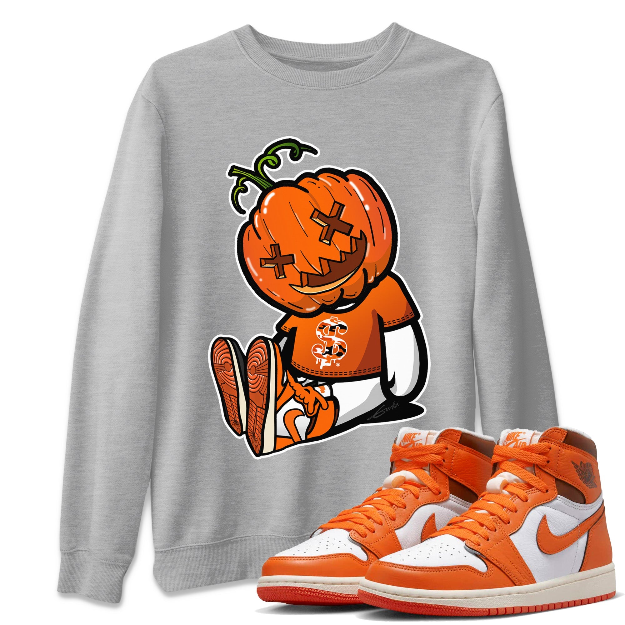 Jordan 1 Starfish Sneaker Matching T-Shirt Carved Pumpkin Dolls Sneaker Tees Jordan 1 Starfish Sneaker Release Tees Crew Neck Tees
