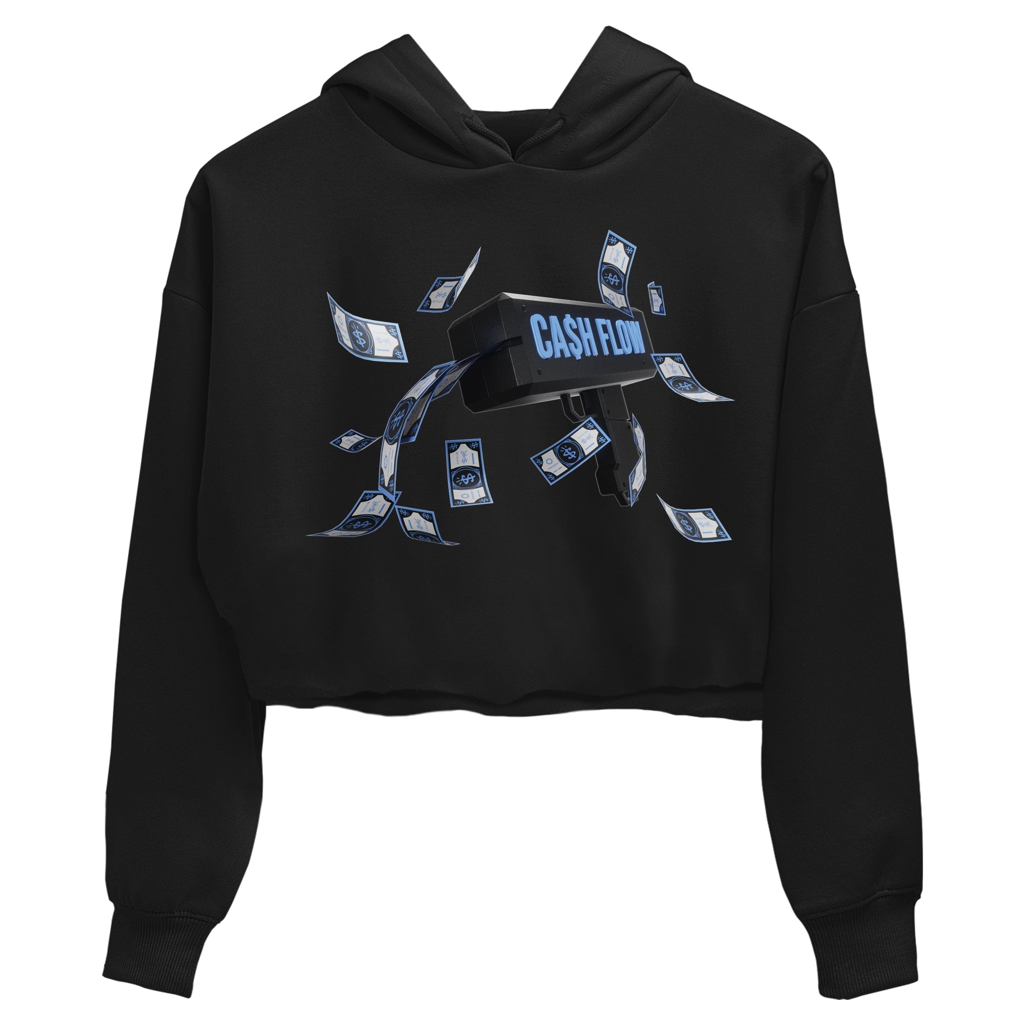 Air Jordan 1 Retro High OG UNC Toe Shirt to match Jordans Cash Flow Streetwear Sneaker Shirt 1s UNC Toe Drip Gear Zone Sneaker Matching Clothing Crop T-Shirts Black 2