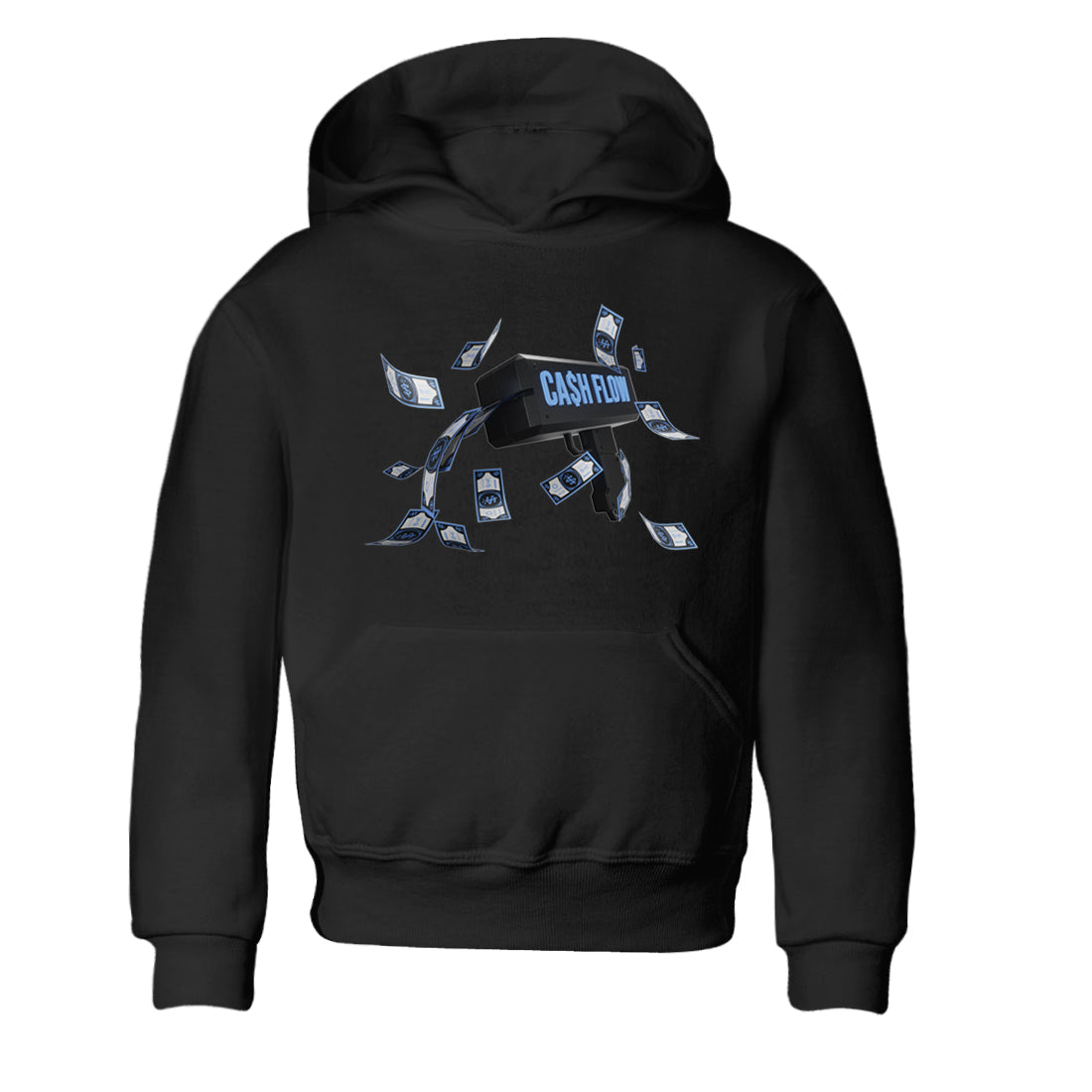 Air Jordan 1 Retro High OG UNC Toe Shirt to match Jordans Cash Flow Streetwear Sneaker Shirt 1s UNC Toe Drip Gear Zone Sneaker Matching Clothing Kids and Baby Tees Black 2