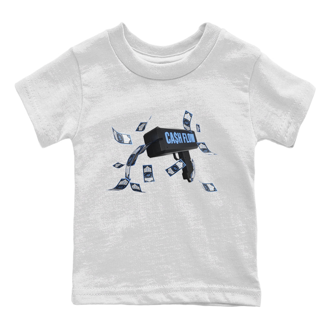 Air Jordan 1 Retro High OG UNC Toe Shirt to match Jordans Cash Flow Streetwear Sneaker Shirt 1s UNC Toe Drip Gear Zone Sneaker Matching Clothing Kids and Baby Tees White 2