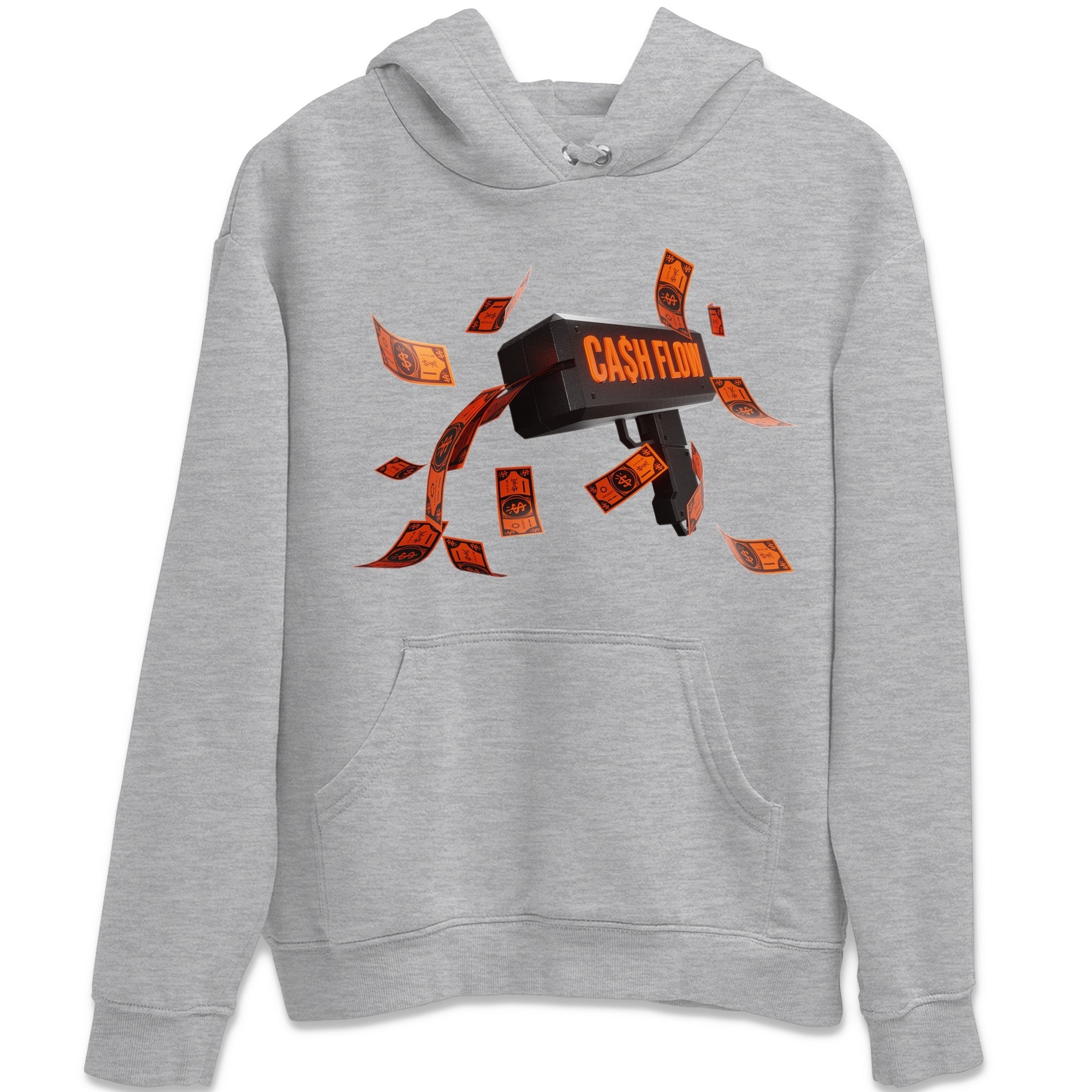 Air Jordan 12 Brilliant Orange Sneaker Match Tees Cash Flow Streetwear Sneaker Shirt AJ12 Brilliant Orange Sneaker Release Tees Unisex Shirts Heather Grey 2