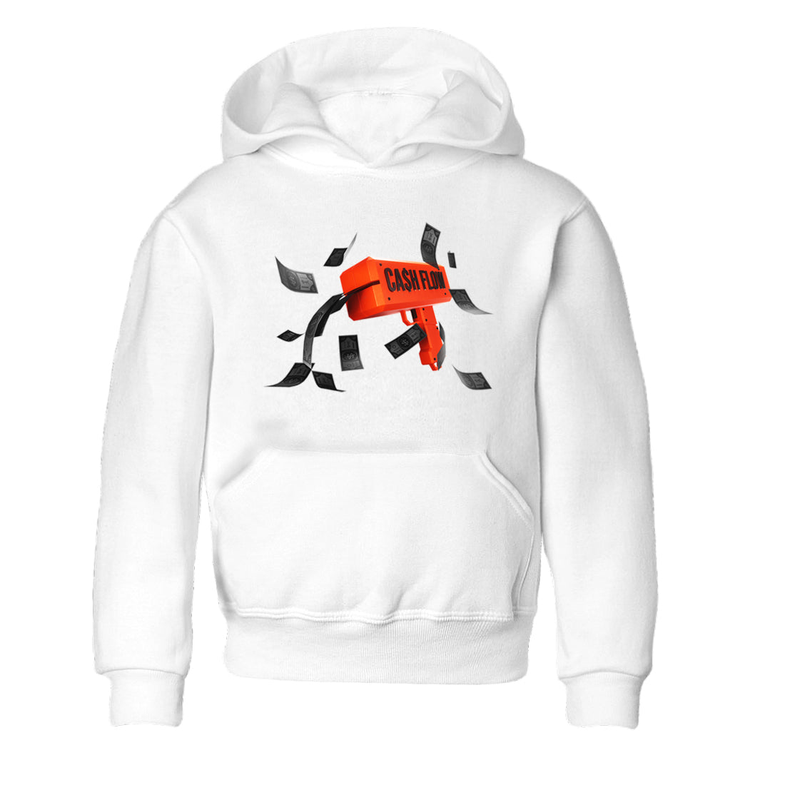 Air Jordan 12 Brilliant Orange Sneaker Match Tees Cash Flow Streetwear Sneaker Shirt AJ12 Brilliant Orange Sneaker Release Tees Kids Shirts White 2