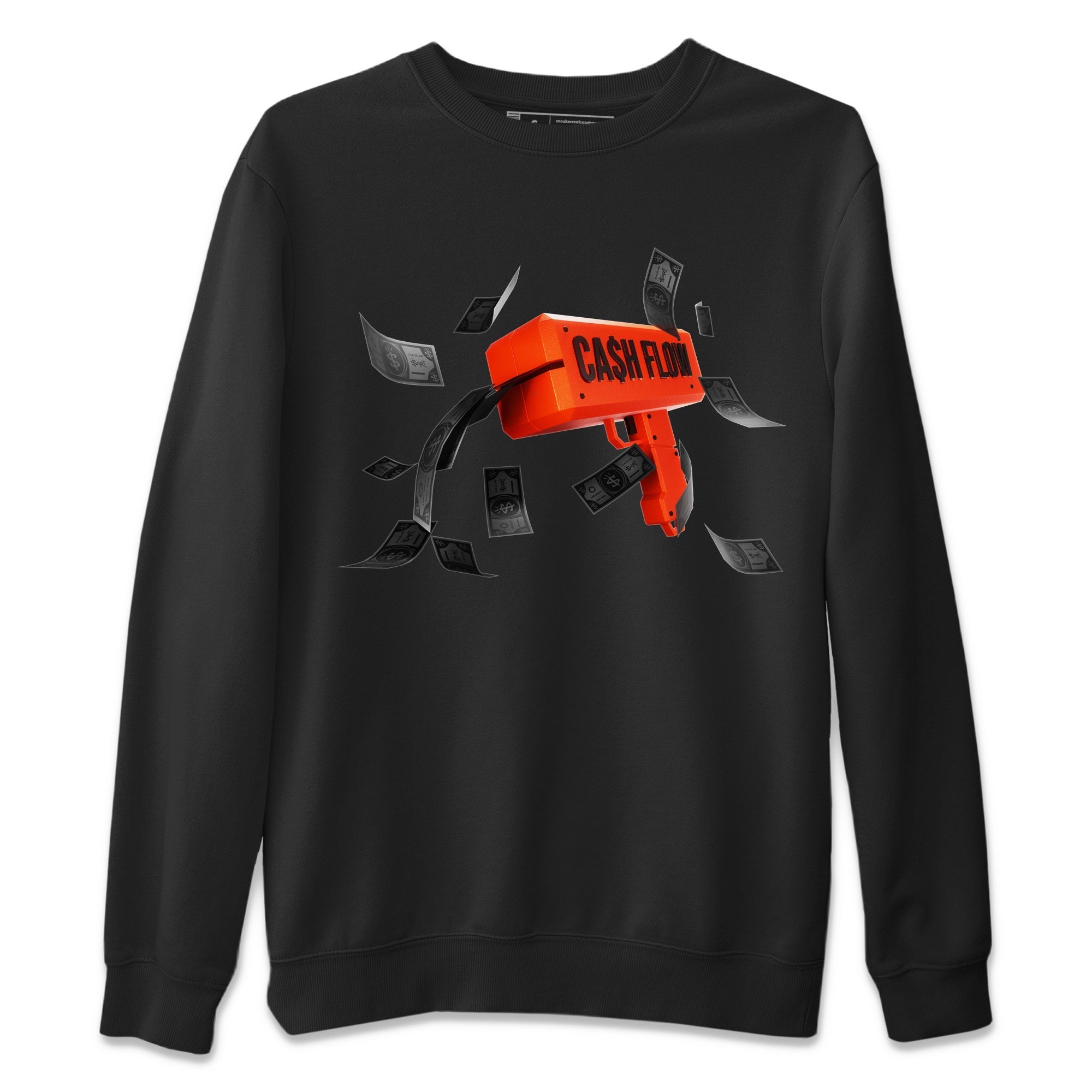 Air Jordan 12 Brilliant Orange Sneaker Match Tees Cash Flow Streetwear Sneaker Shirt AJ12 Brilliant Orange Sneaker Release Tees Unisex Shirts Black 2