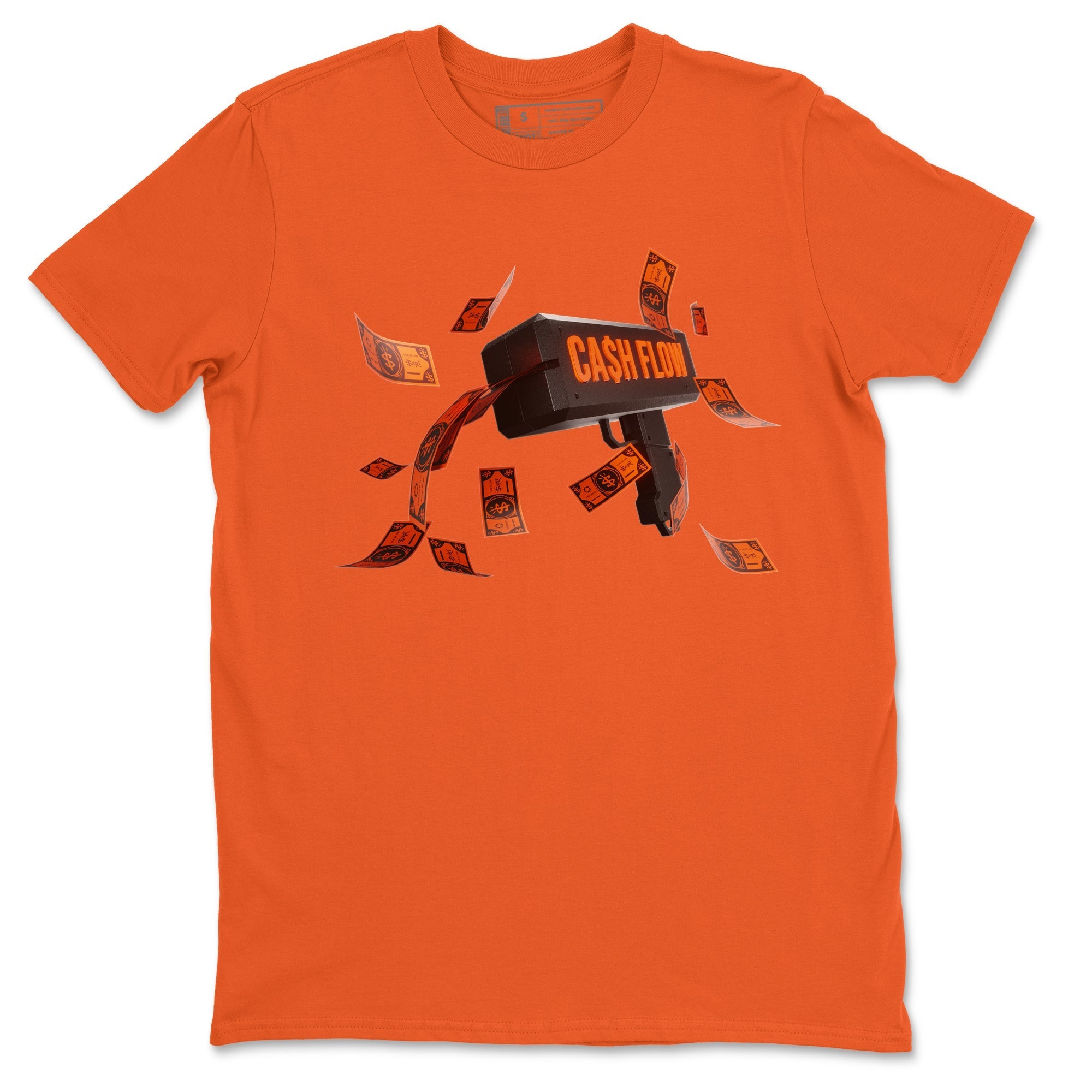 Air Jordan 12 Brilliant Orange Sneaker Match Tees Cash Flow Streetwear Sneaker Shirt AJ12 Brilliant Orange Sneaker Release Tees Unisex Shirts Orange 2