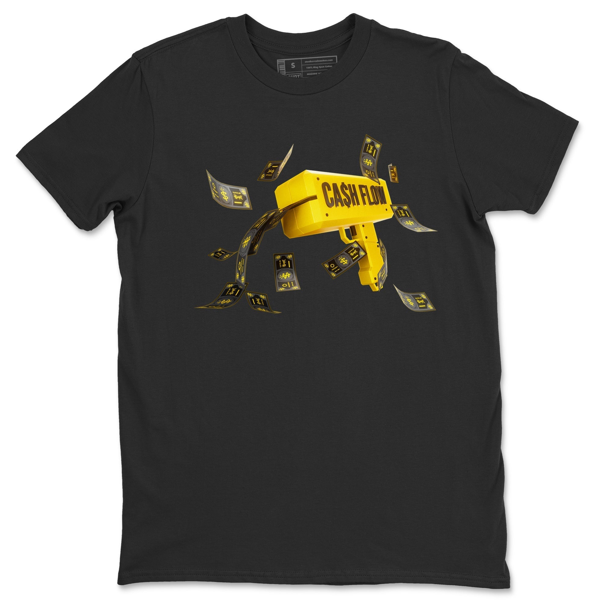 Air Jordan 4 Thunder Sneaker Match Tees Cash Flow Streetwear Sneaker Shirt AJ4 Thunder Sneaker Release Tees Unisex Shirts Black 2