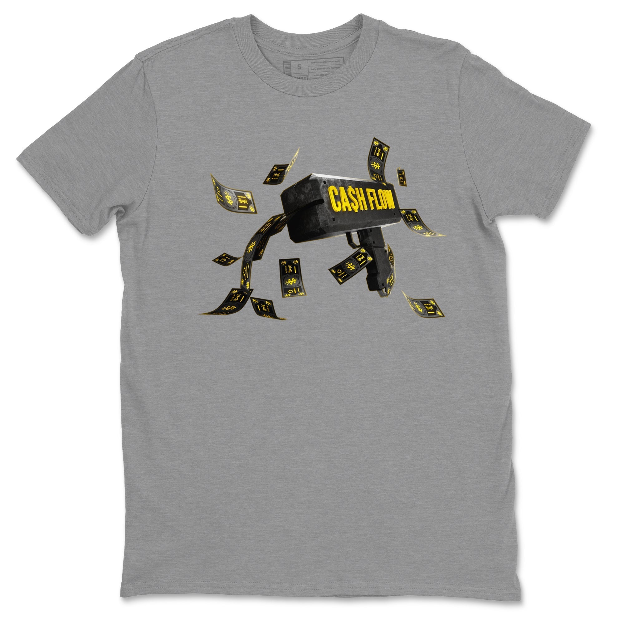 Air Jordan 4 Thunder Sneaker Match Tees Cash Flow Streetwear Sneaker Shirt AJ4 Thunder Sneaker Release Tees Unisex Shirts Heather Grey 2