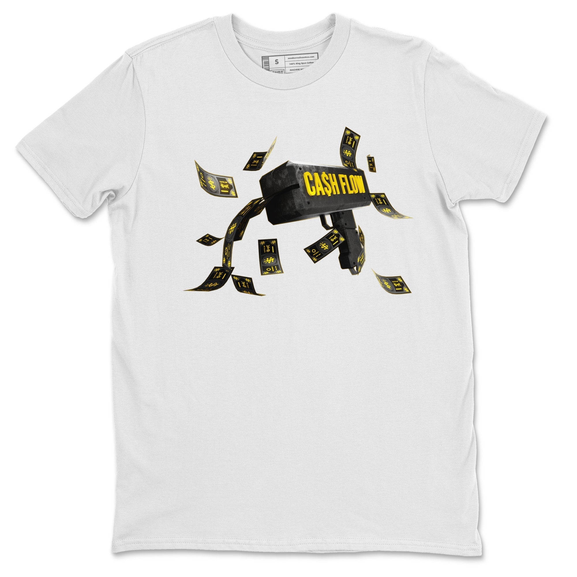 Air Jordan 4 Thunder Sneaker Match Tees Cash Flow Streetwear Sneaker Shirt AJ4 Thunder Sneaker Release Tees Unisex Shirts White 2