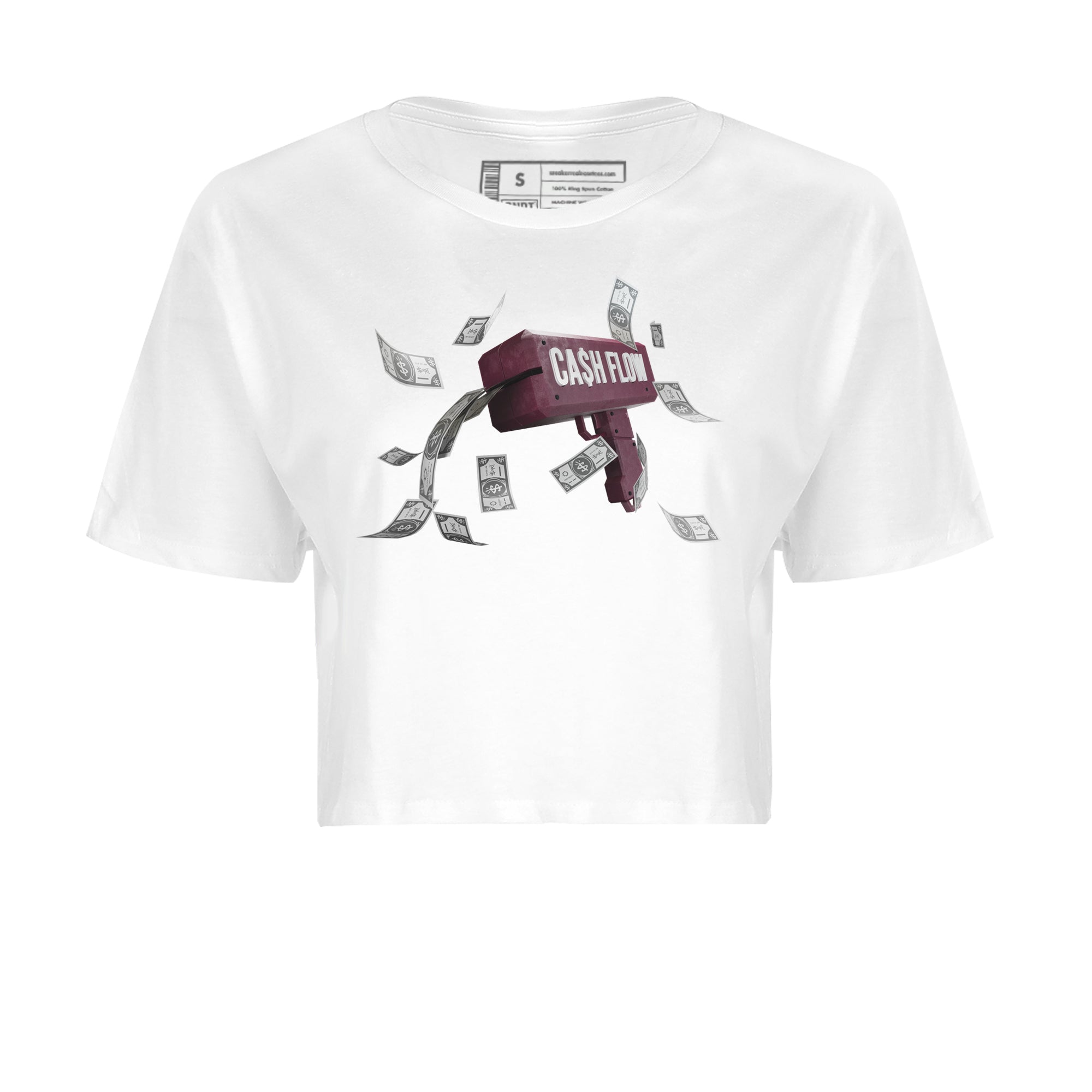 Air Jordan 5 Burgundy Sneaker Match Tees Cash Flow Streetwear Sneaker Shirt AJ5 Burgundy Sneaker Release Tees Women's Shirts White 2