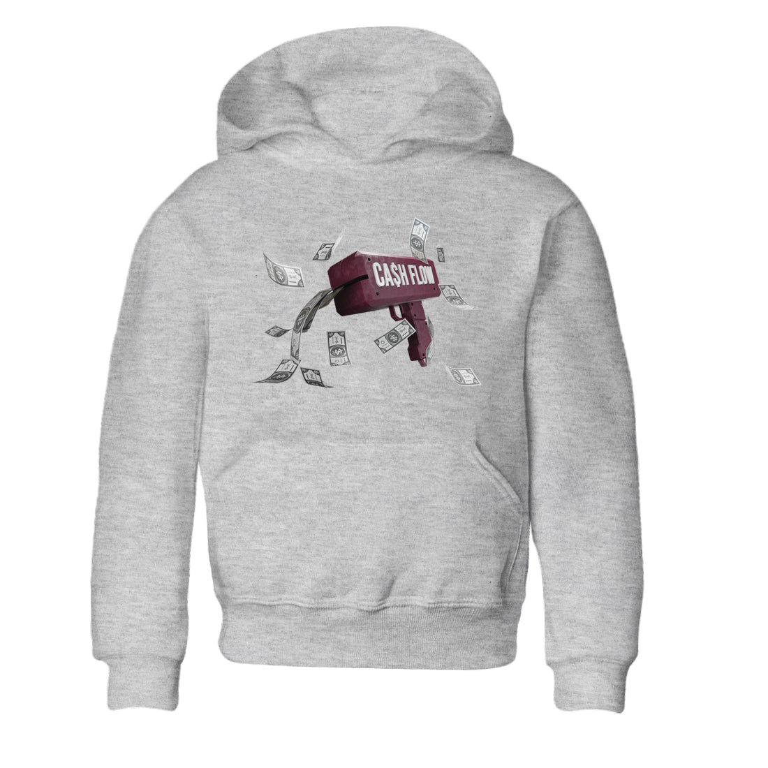 Air Jordan 5 Burgundy Sneaker Match Tees Cash Flow Streetwear Sneaker Shirt AJ5 Burgundy Sneaker Release Tees Kids Shirts Heather Grey 2