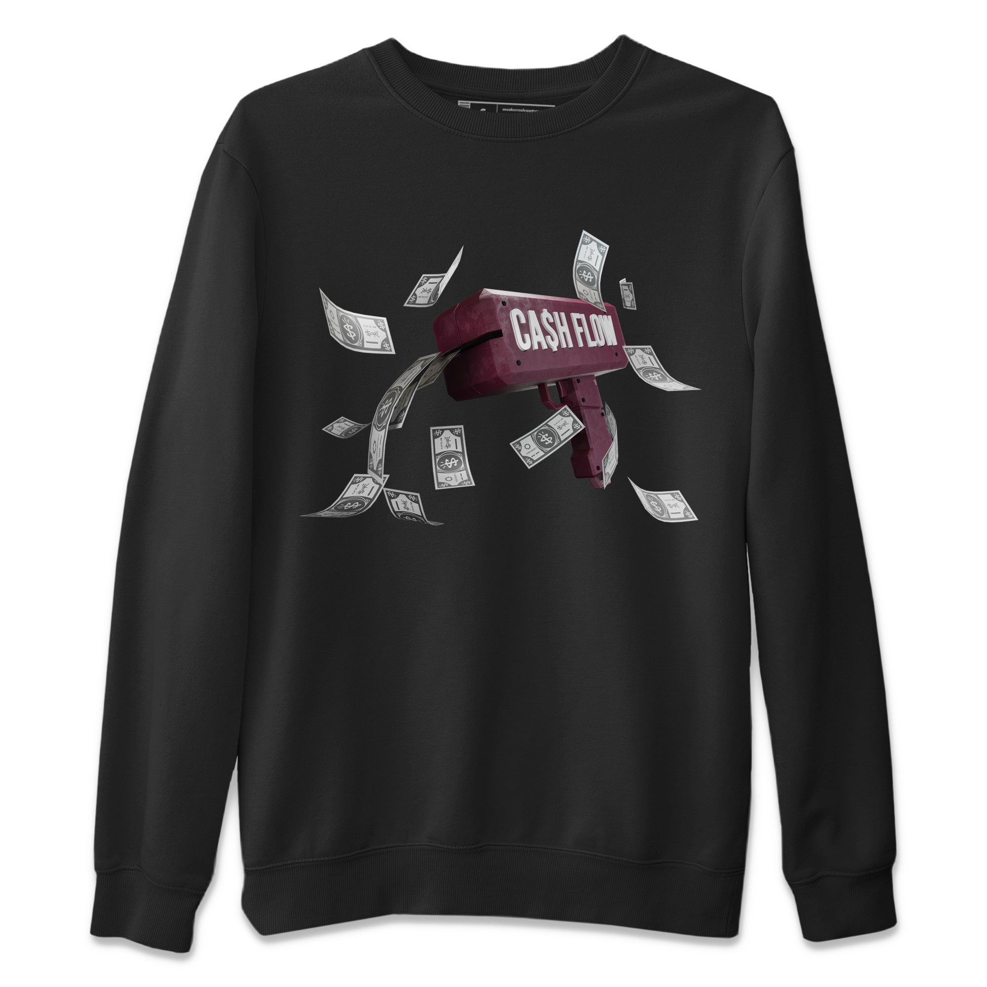 Air Jordan 5 Burgundy Sneaker Match Tees Cash Flow Streetwear Sneaker Shirt AJ5 Burgundy Sneaker Release Tees Unisex Shirts Black 2