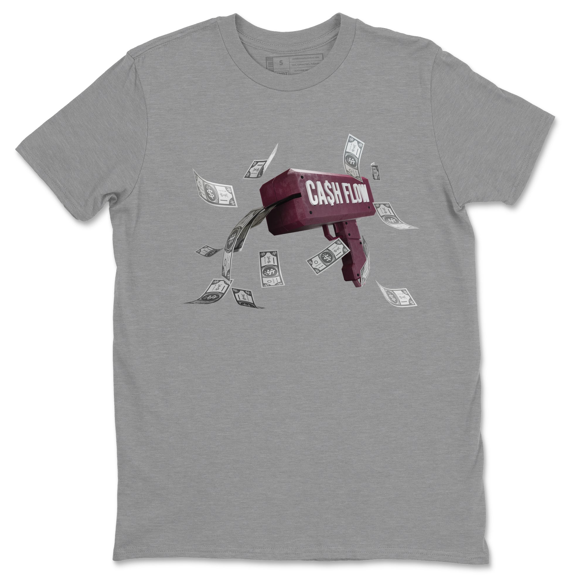 Air Jordan 5 Burgundy Sneaker Match Tees Cash Flow Streetwear Sneaker Shirt AJ5 Burgundy Sneaker Release Tees Unisex Shirts Heather Grey 2